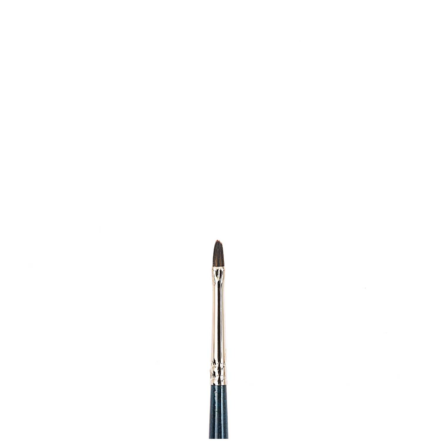 Pinsel Art School Acryl Synthetic Katzenzunge mit schwarzem Griff und silberner Zwinge, ideal für präzises Malen.