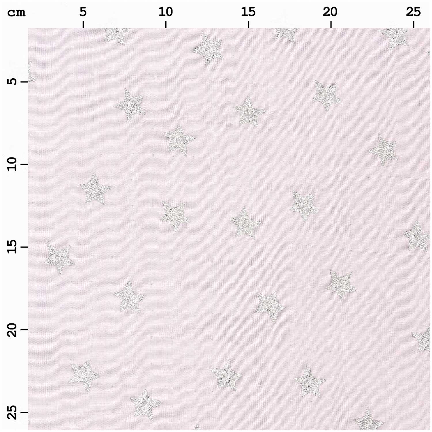 Musselin-Druckstoff Nostalgic Christmas Sterne rosa-metallic 140cm von Rico Design