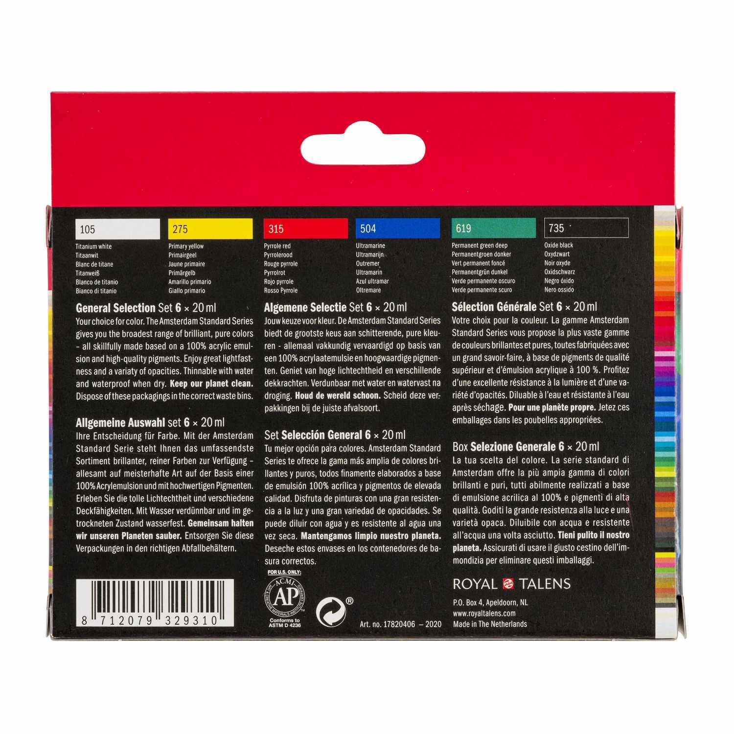 Acrylfarbe Set 6x20ml von Royal Talens