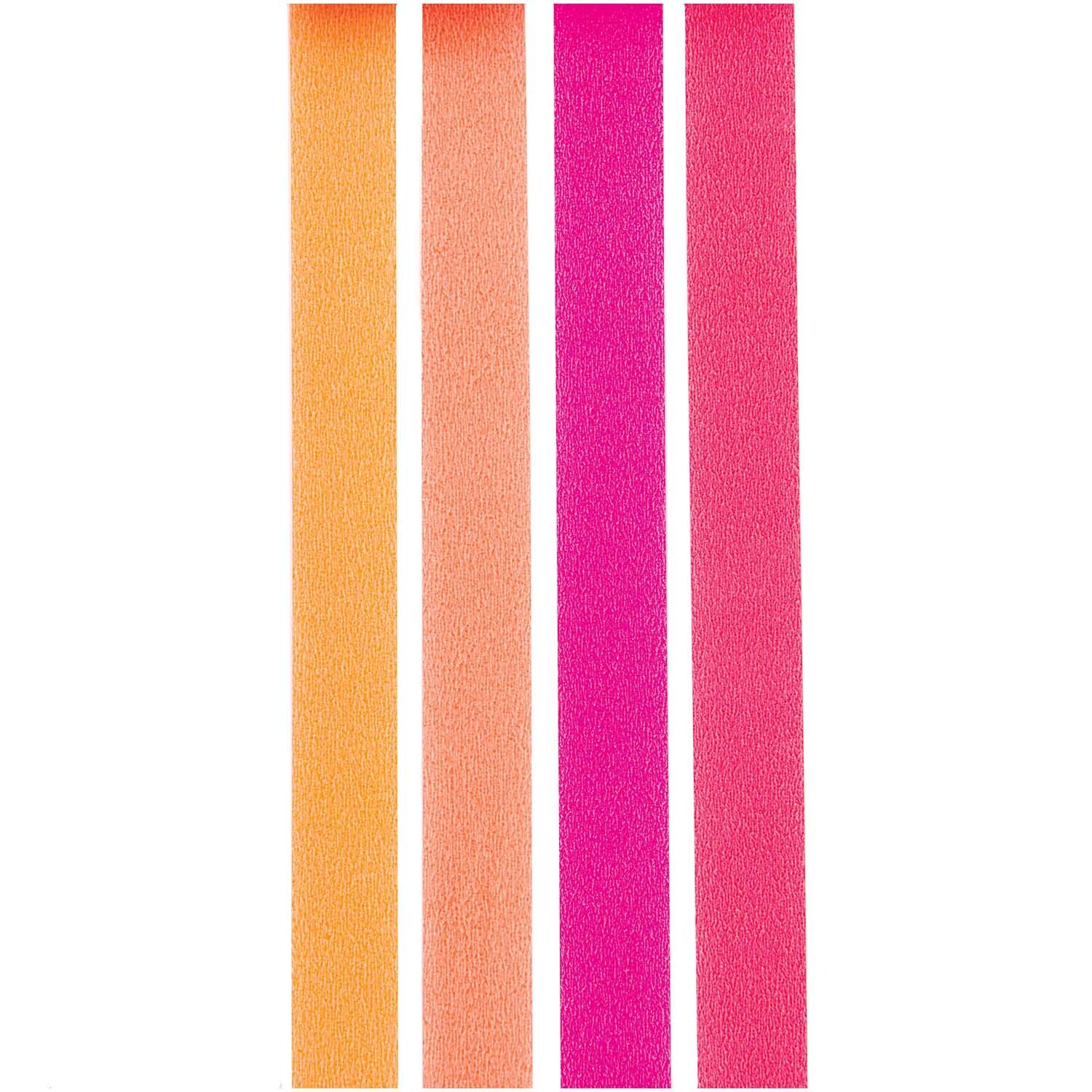 Paper Poetry Tape Set Neon Rottöne 15mm 10m, 4-teilig von Rico Design. Vier bunte Streifen in leuchtenden Neonfarben.