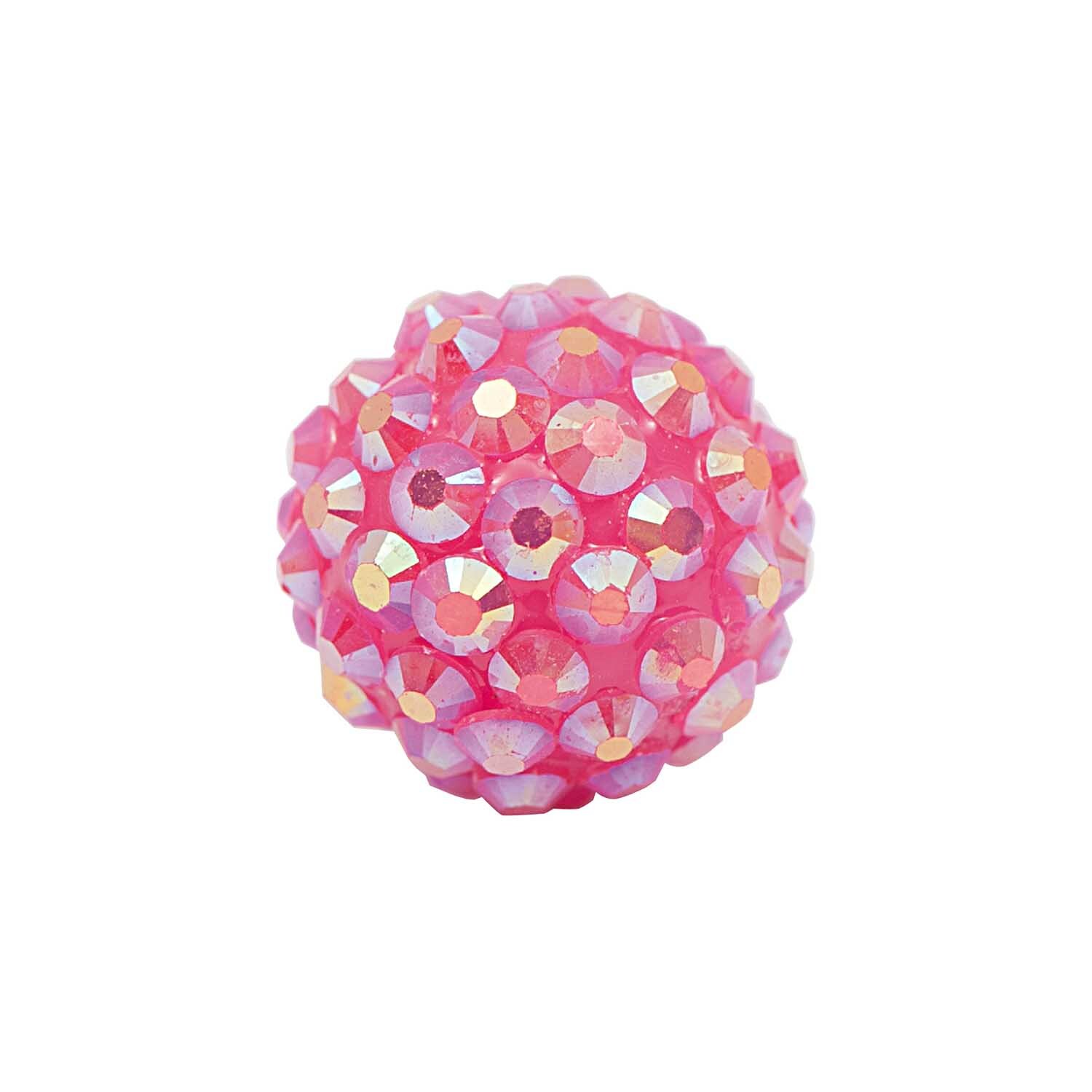 Strasskugel rosa 17mm von Rico Design, funkelnd und facettenreich, ideal für Schmuckdesigns.