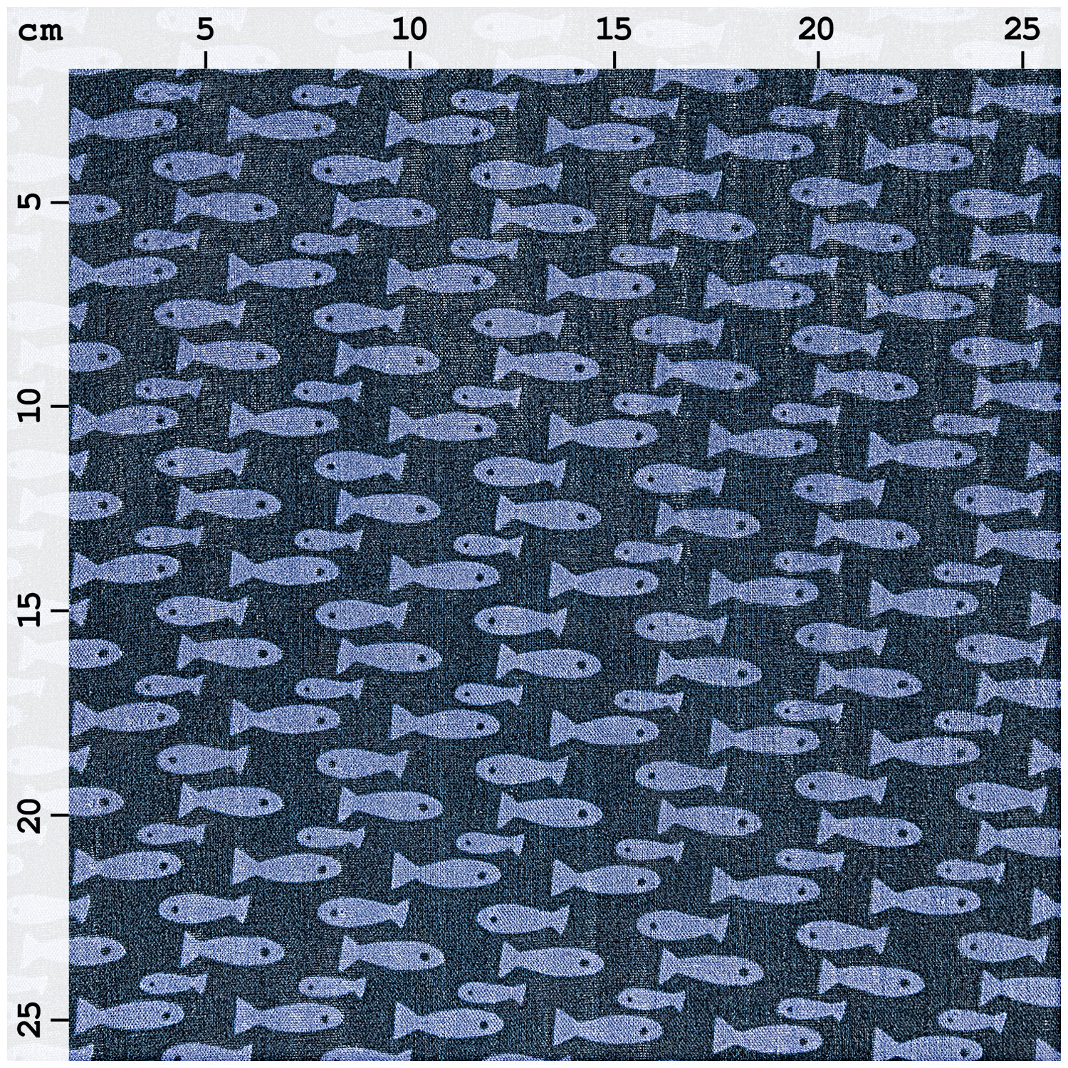 Musselin-Druckstoff Mermaid Fische blau 140cm von Rico Design