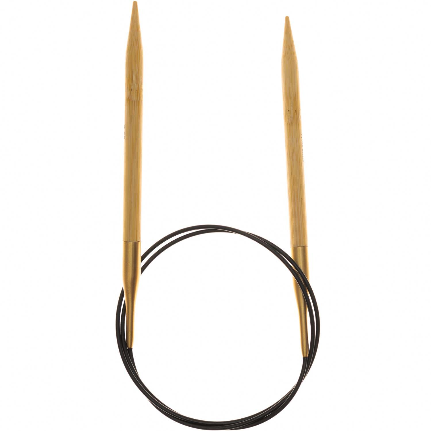 Rundstricknadel 80cm Bambus von Rico Design, aus hellem Holz mit flexiblem Kabel, ideal zum Stricken.
