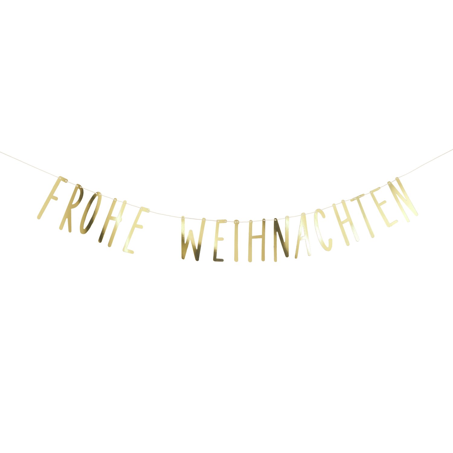 Paper Poetry Girlande Frohe Weihnachten, goldene Buchstaben, 3m lang, festliche Dekoration.