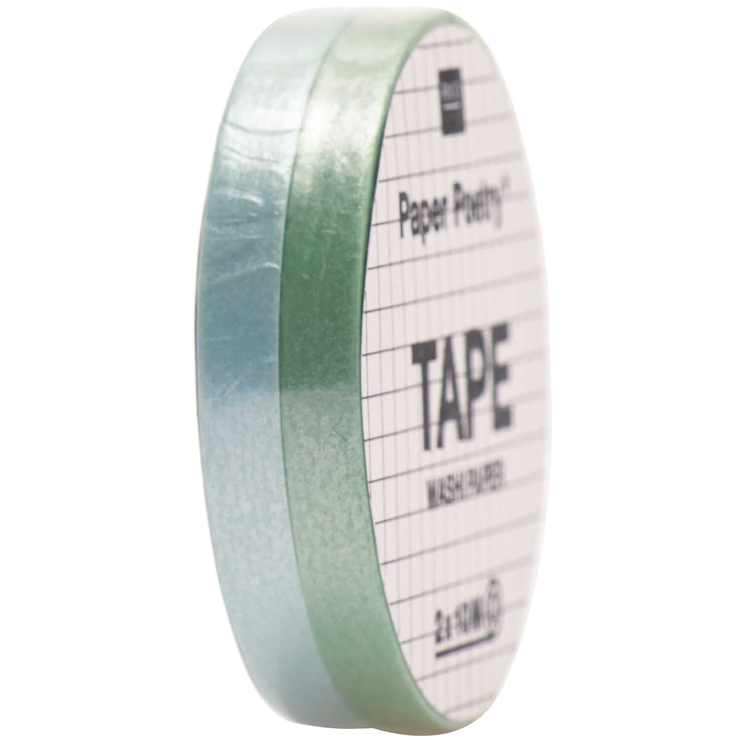 Paper Poetry Tapes uni 5mm 10m 2 Stück, seitliche Ansicht in Mint-Aqua von Rico Design. Ideal für kreative Projekte.