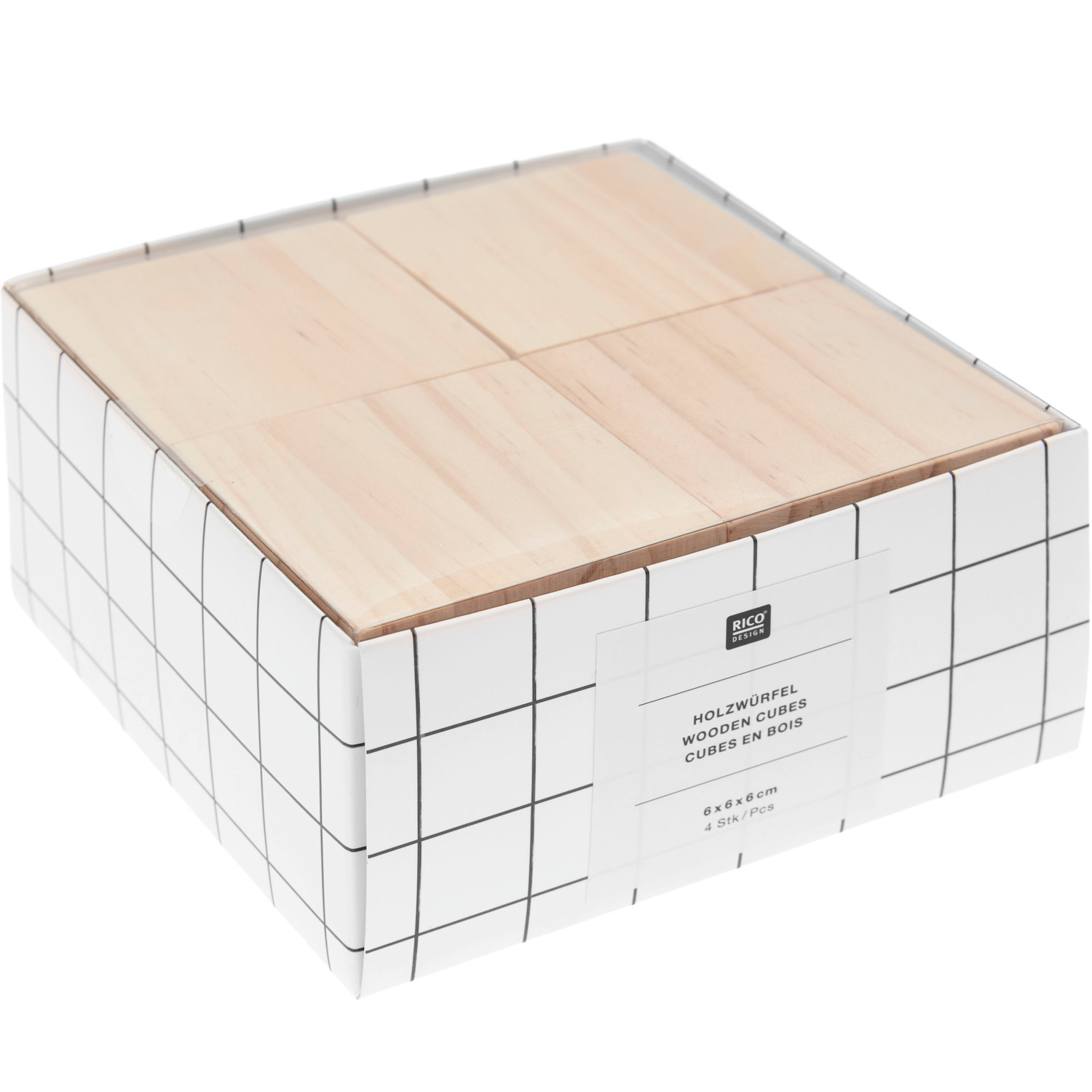 Holzwürfel  6x6x6cm 4 Stück von Rico Design