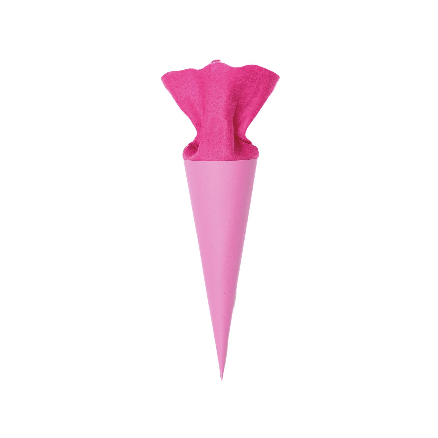 Schultüte Rohling mit Filzverschluss in Pink, 35cm. Ideal für den Schulanfang, von Rico Design.