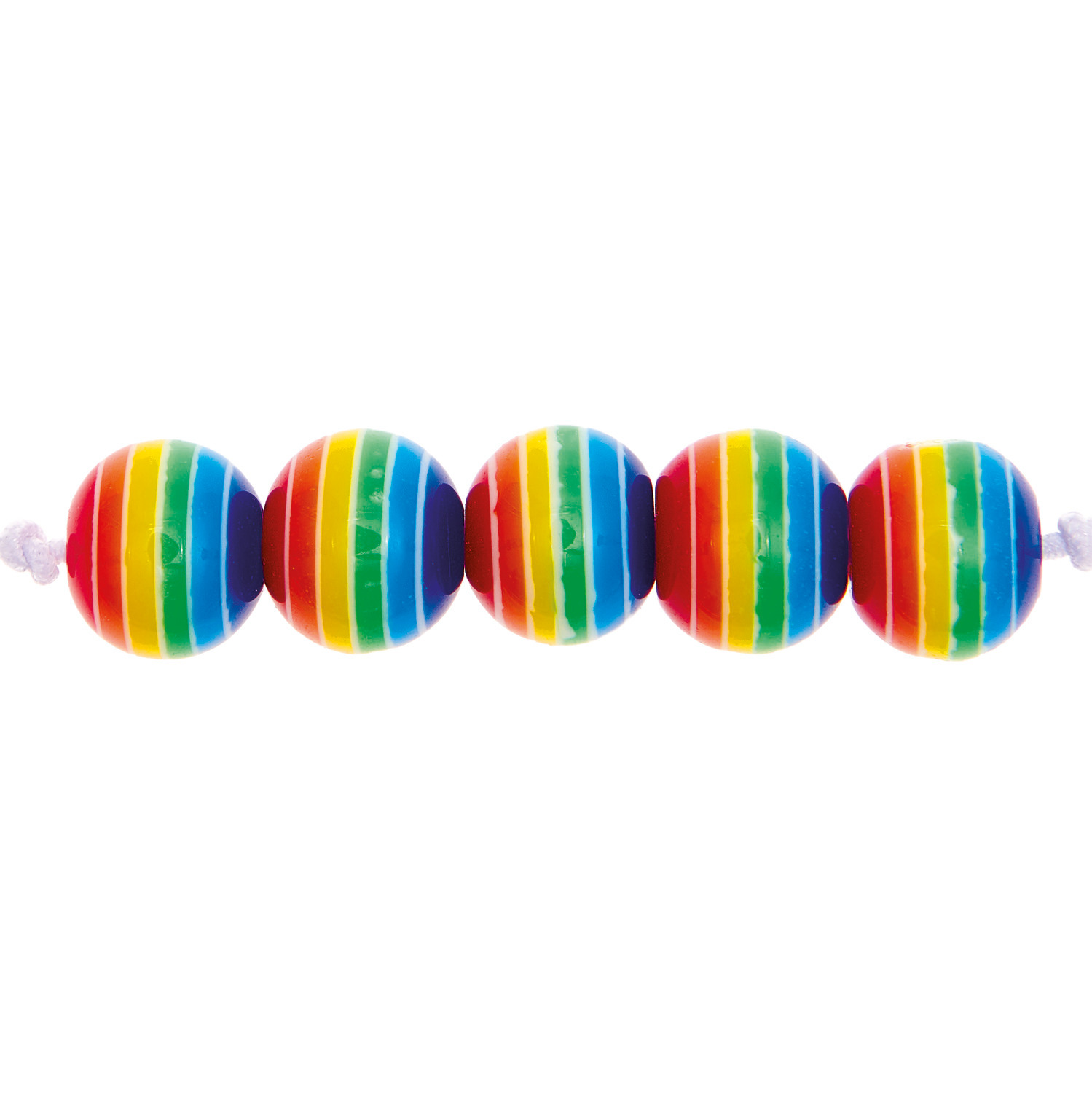itoshii Regenbogen Perlen, 8mm, 48 Stück. Bunte Perlen aufgereiht, ideal für kreative Bastelprojekte. Marke: Rico Design.