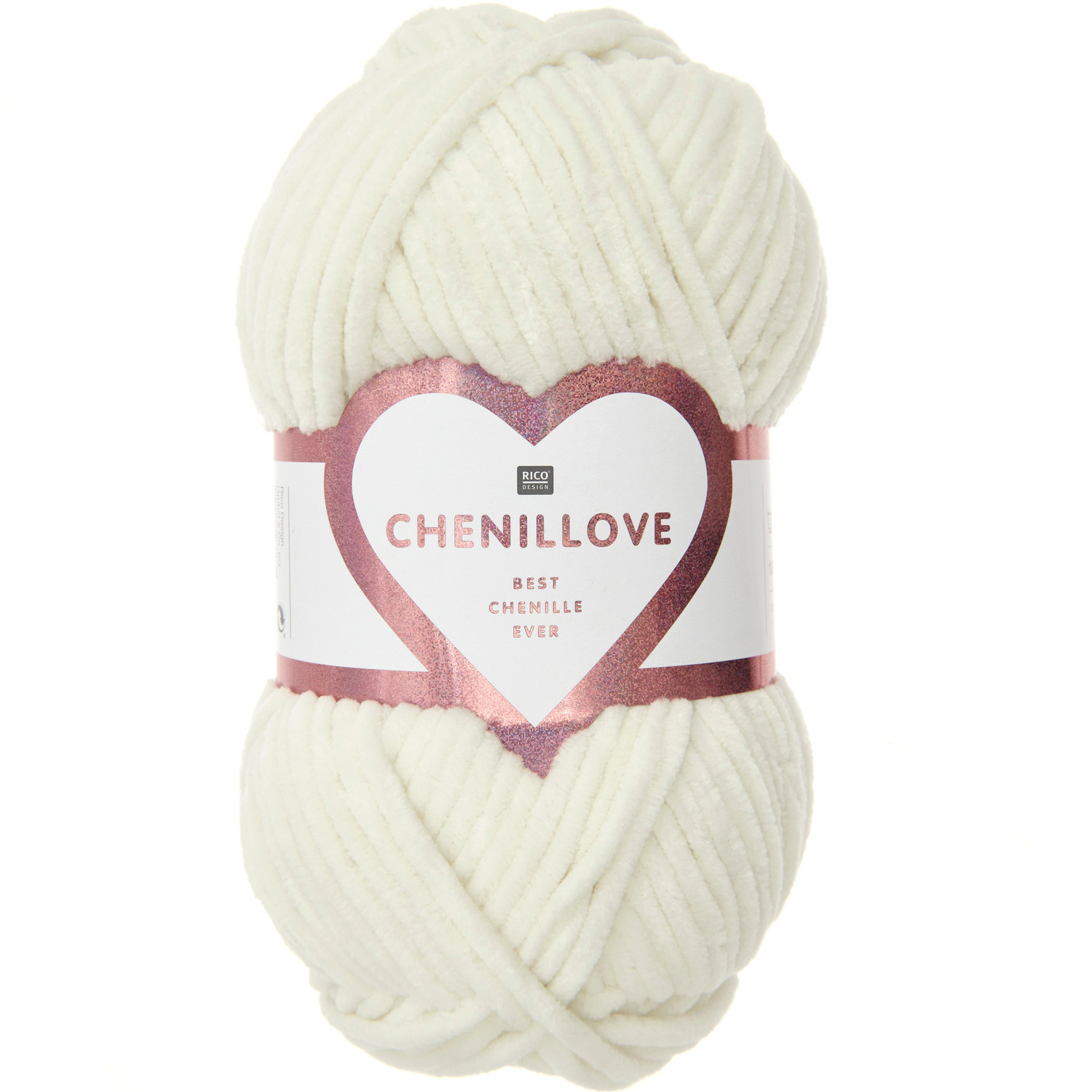 Creative Chenillove, cremefarbenes Garnknäuel von Rico Design, ideal für Häkelprojekte.