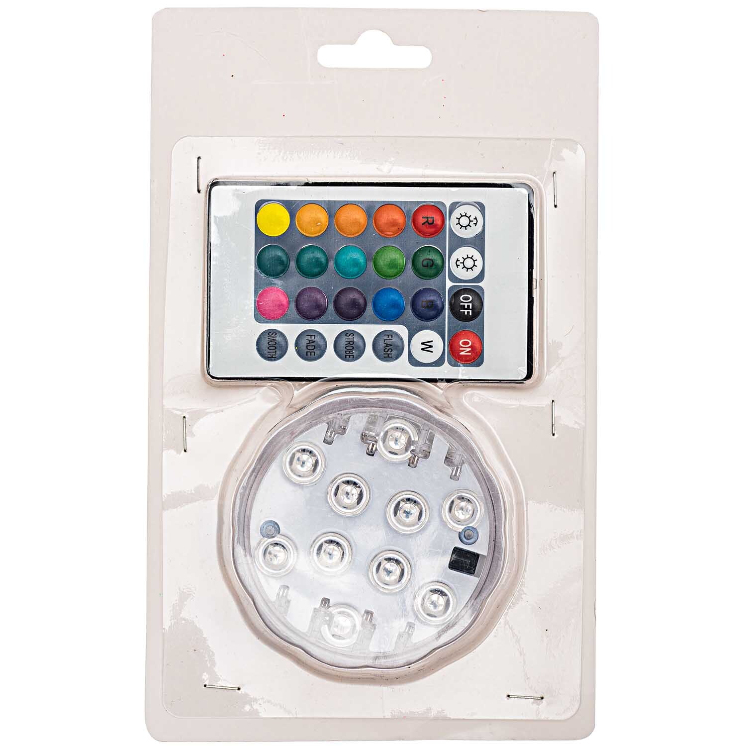 LED-Licht Multicolour mit Fernbedienung, präsentiert in Verpackung mit bunter Steuerung. Ideal für kreative Beleuchtungslösungen.