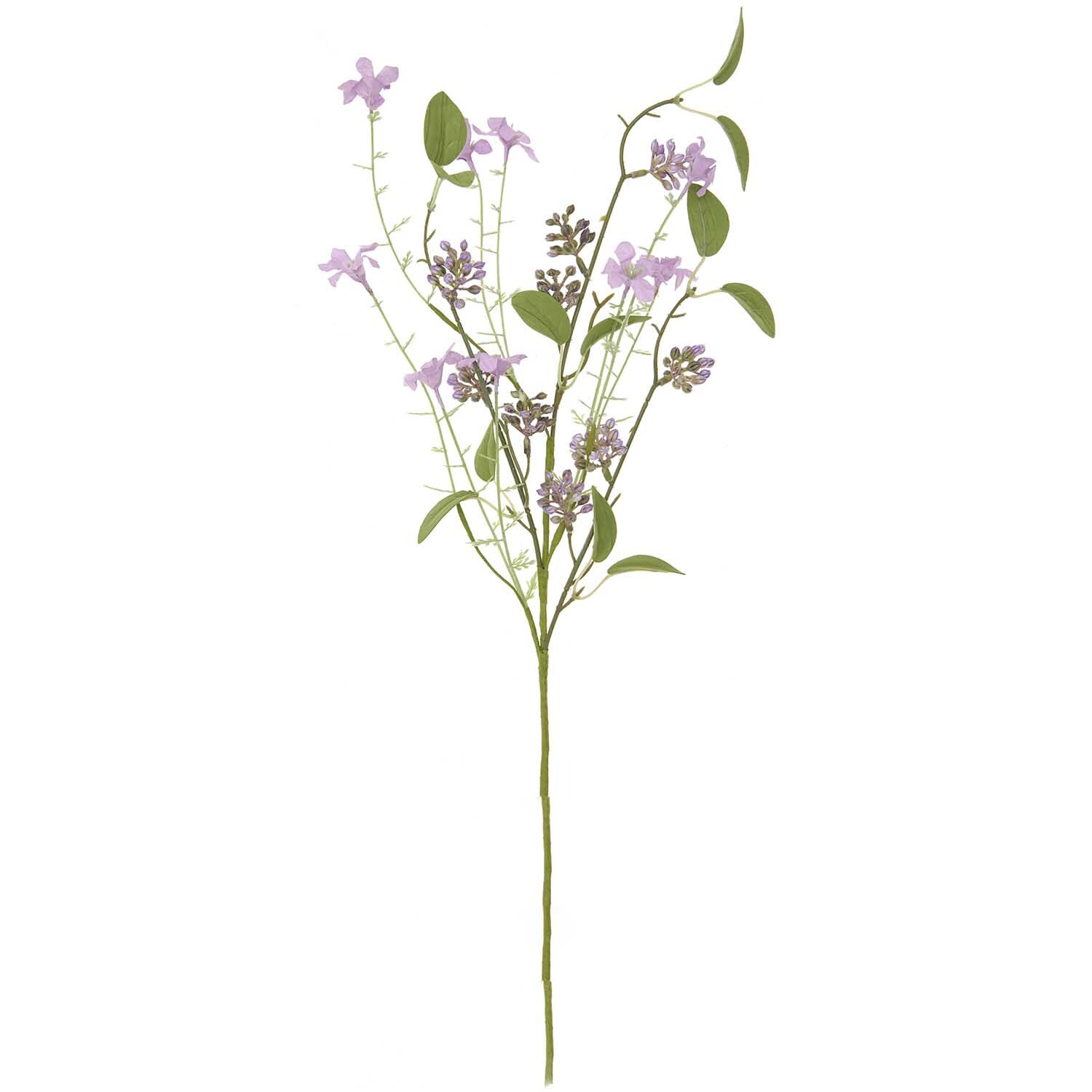 Picker Wildblume: Lila Kunstblume von Rico Design, 56cm hoch, mit zarten Blüten und grünen Blättern.