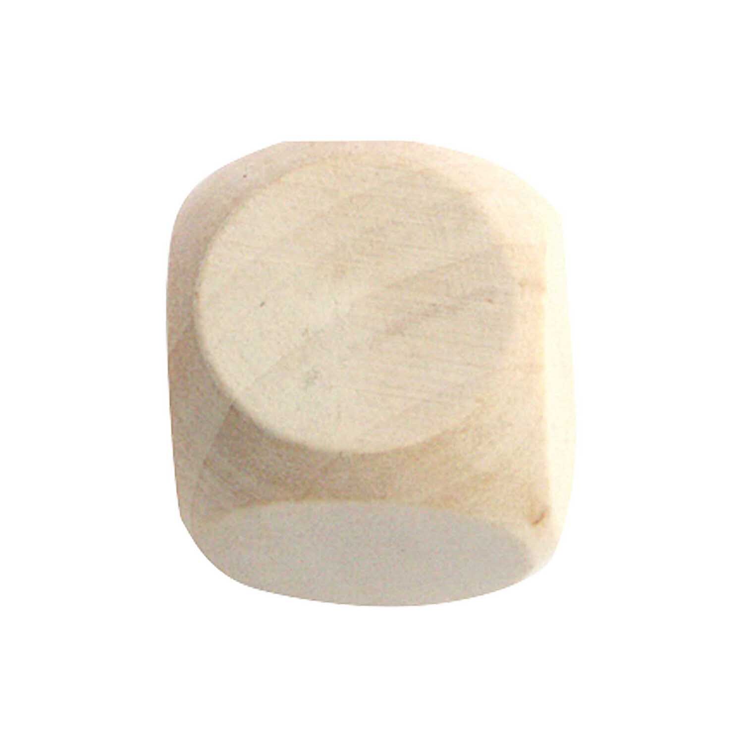 Holzwürfel von Rico Design aus hellem Holz, glatt geschliffen, ideal für kreative Bastelprojekte.