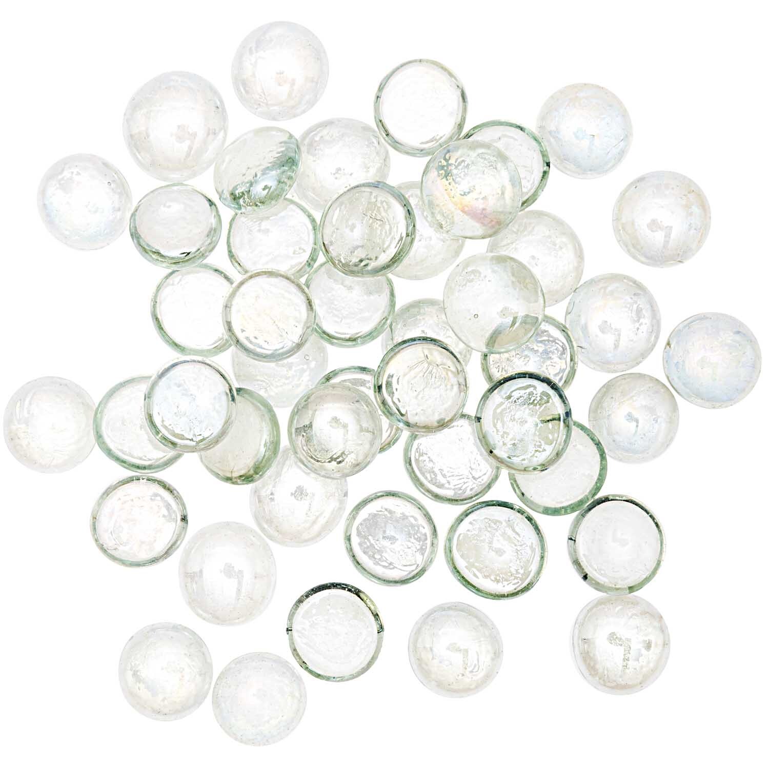 Glasnuggets 700g: Runde, irisierende Glassteine von idee. Creativmarkt, ideal für Dekorationen.