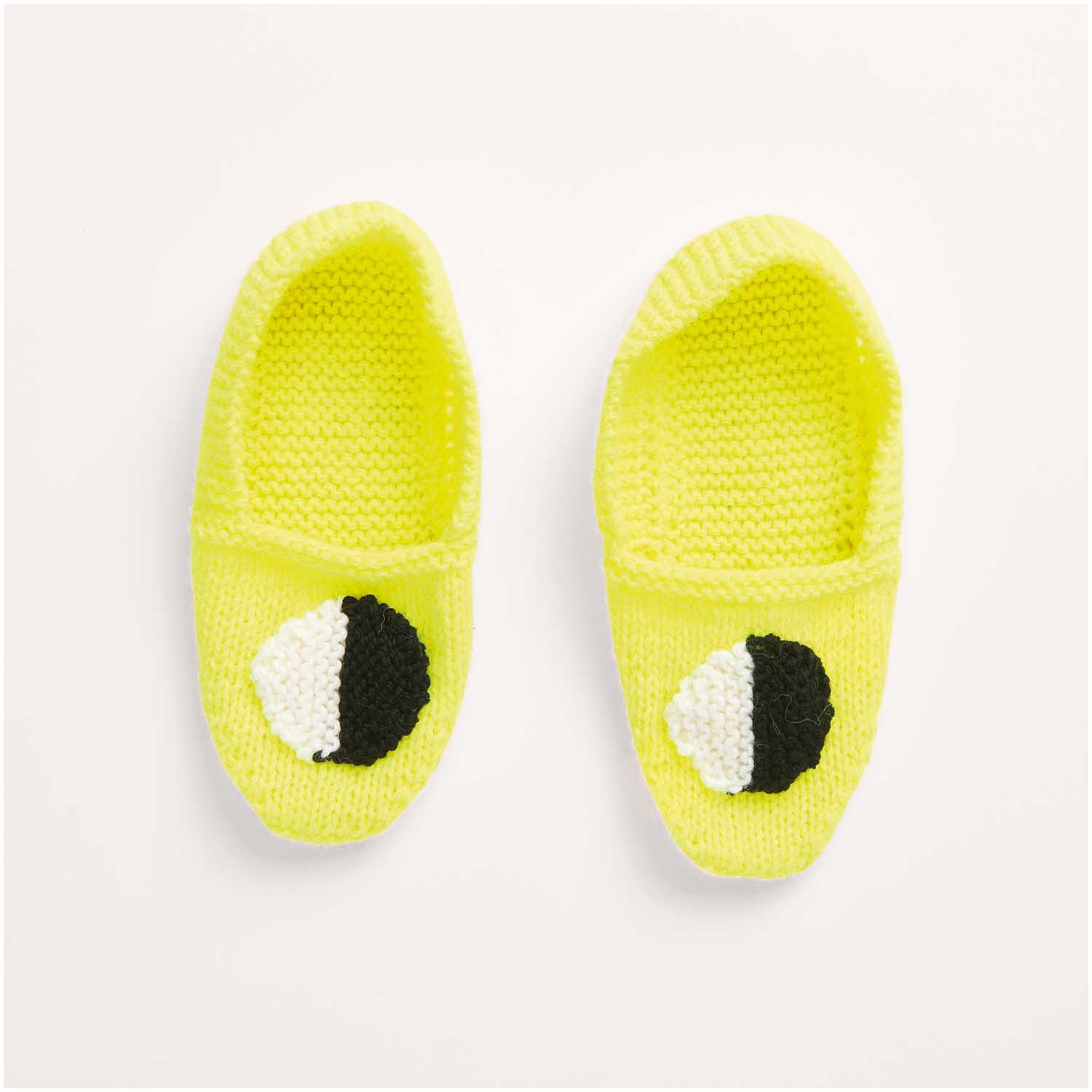 Gestrickte Hausschuhe Gelb: Modell 33 aus dem Heft Rico Kids 12