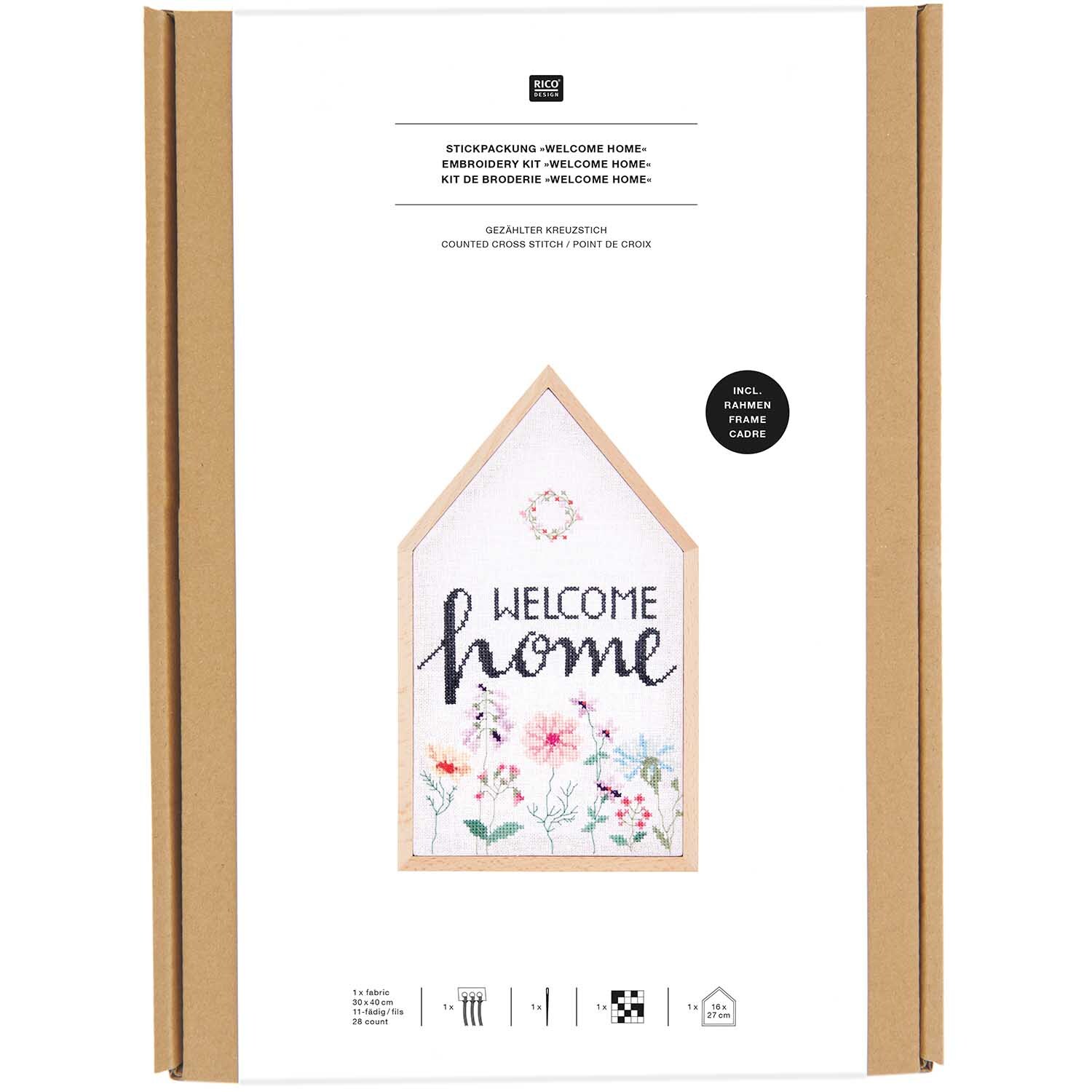 Stickpackung Welcome Home groß 16x27cm von Rico Design