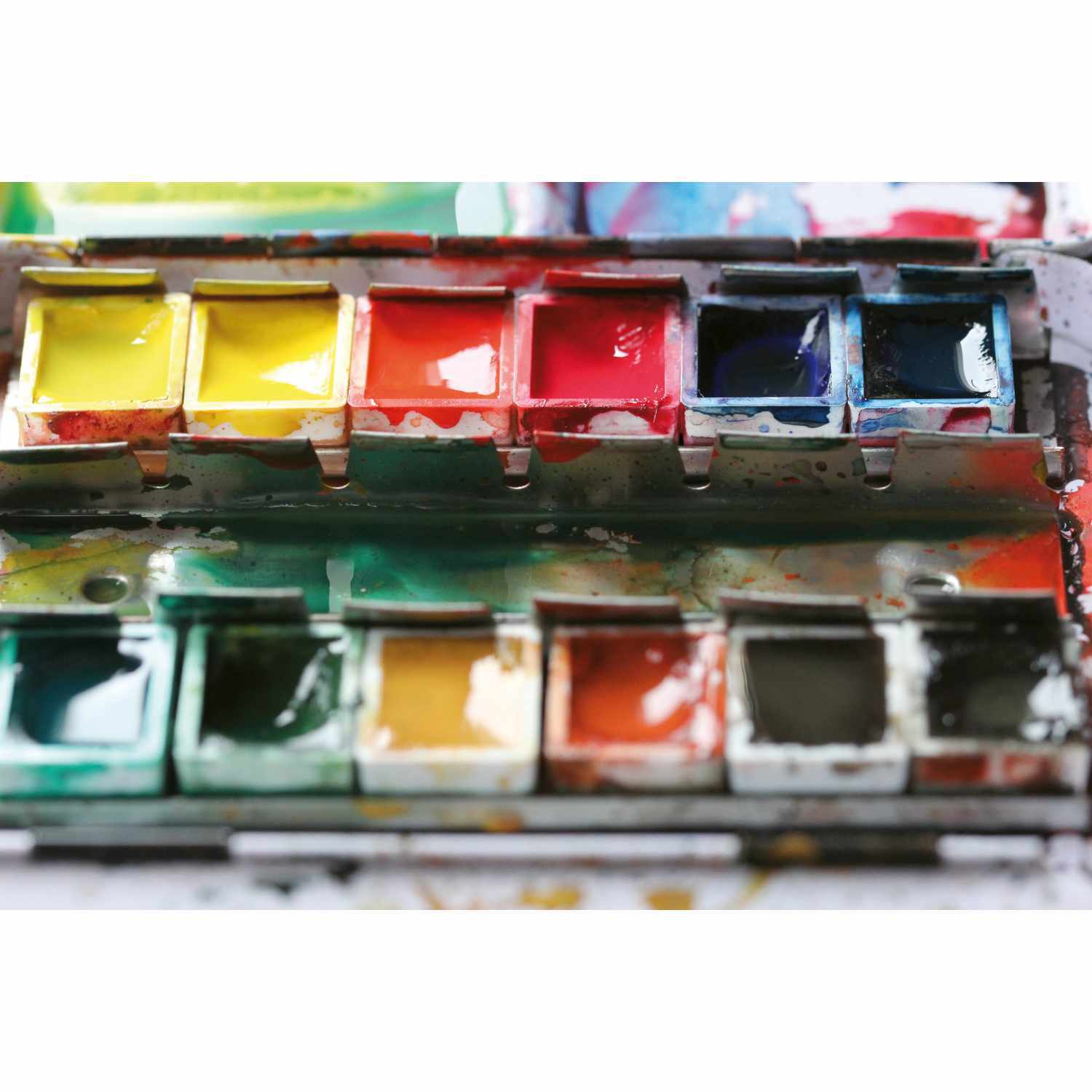 Horadam Aquarellfarben Metallkasten 12x halbe Näpfe von H. Schmincke & Co. 