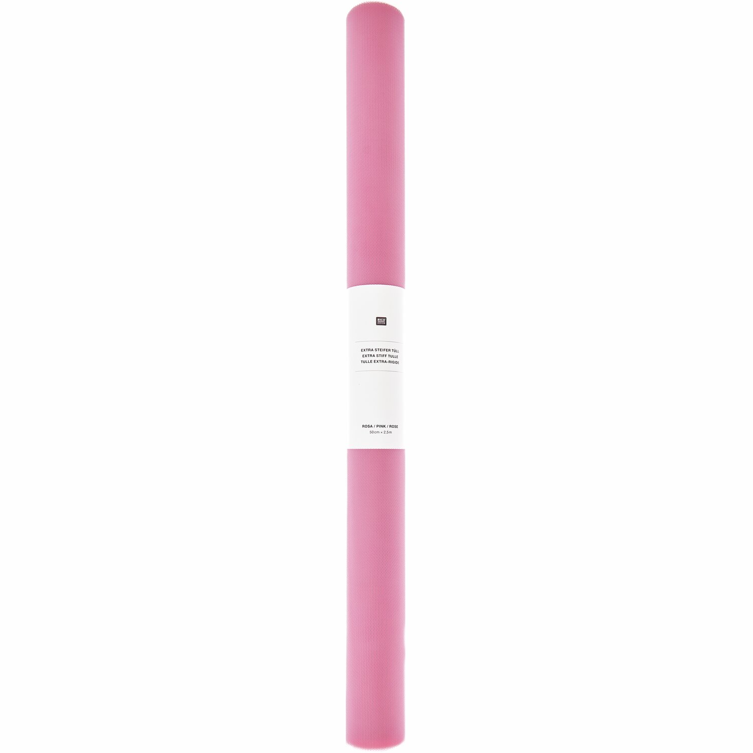 Tüll extra steif in Rosa von Rico Design, 50cm x 2,5m. Ideal für kreative Bastelprojekte.