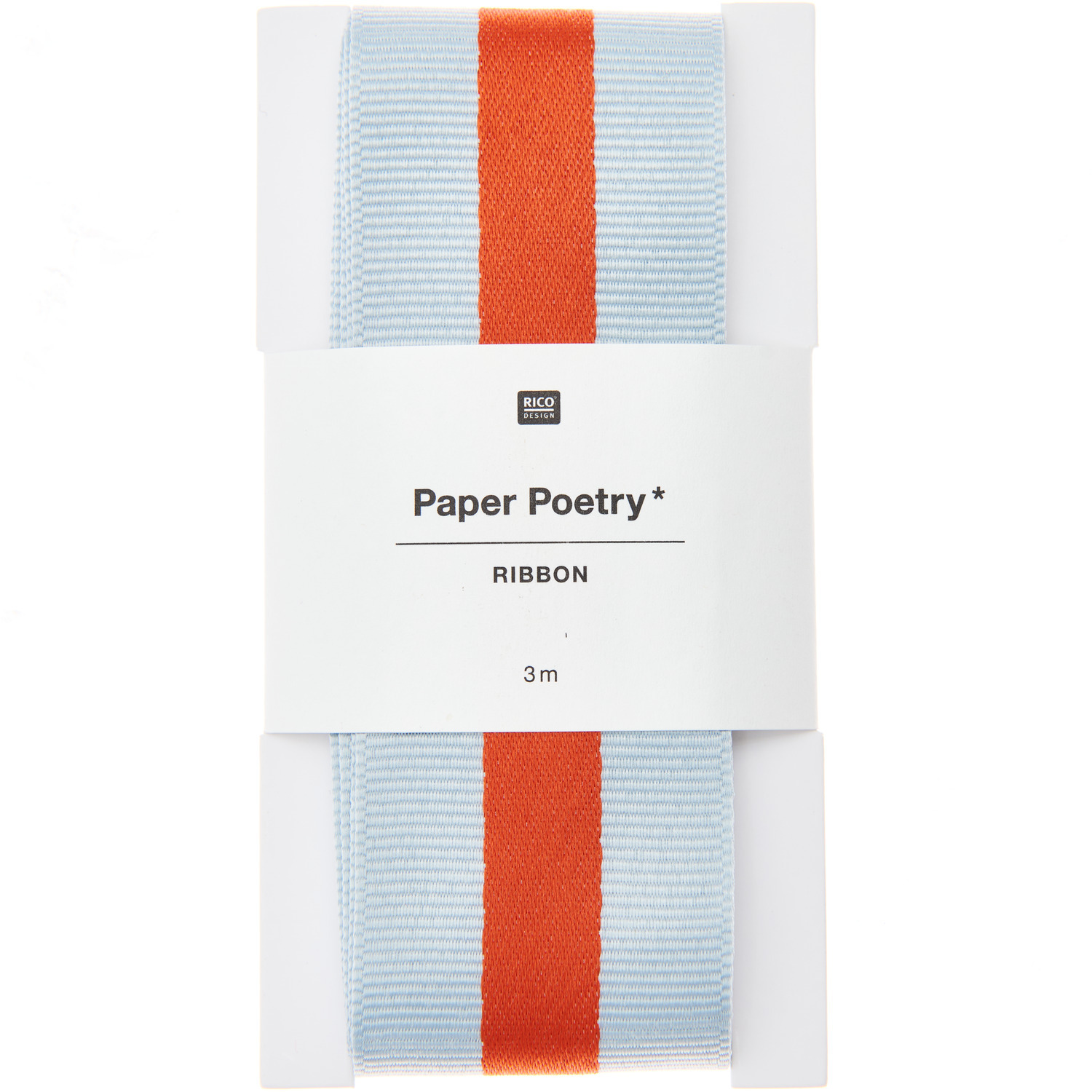 Paper Poetry Webband Duo Streifen Grau/ Orange 38mmx3m von Rico Design