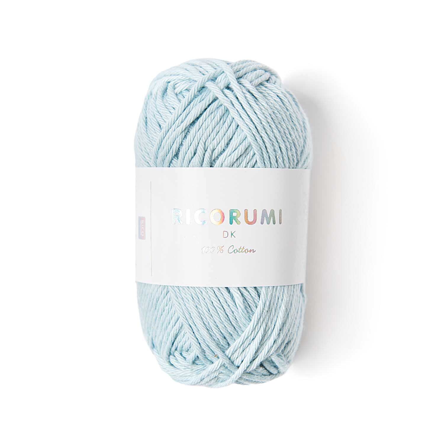 Creative Ricorumi dk Häkelset Moon-Head: Hellblaues Garnknäuel von Rico Design, 100% Baumwolle, 25g.