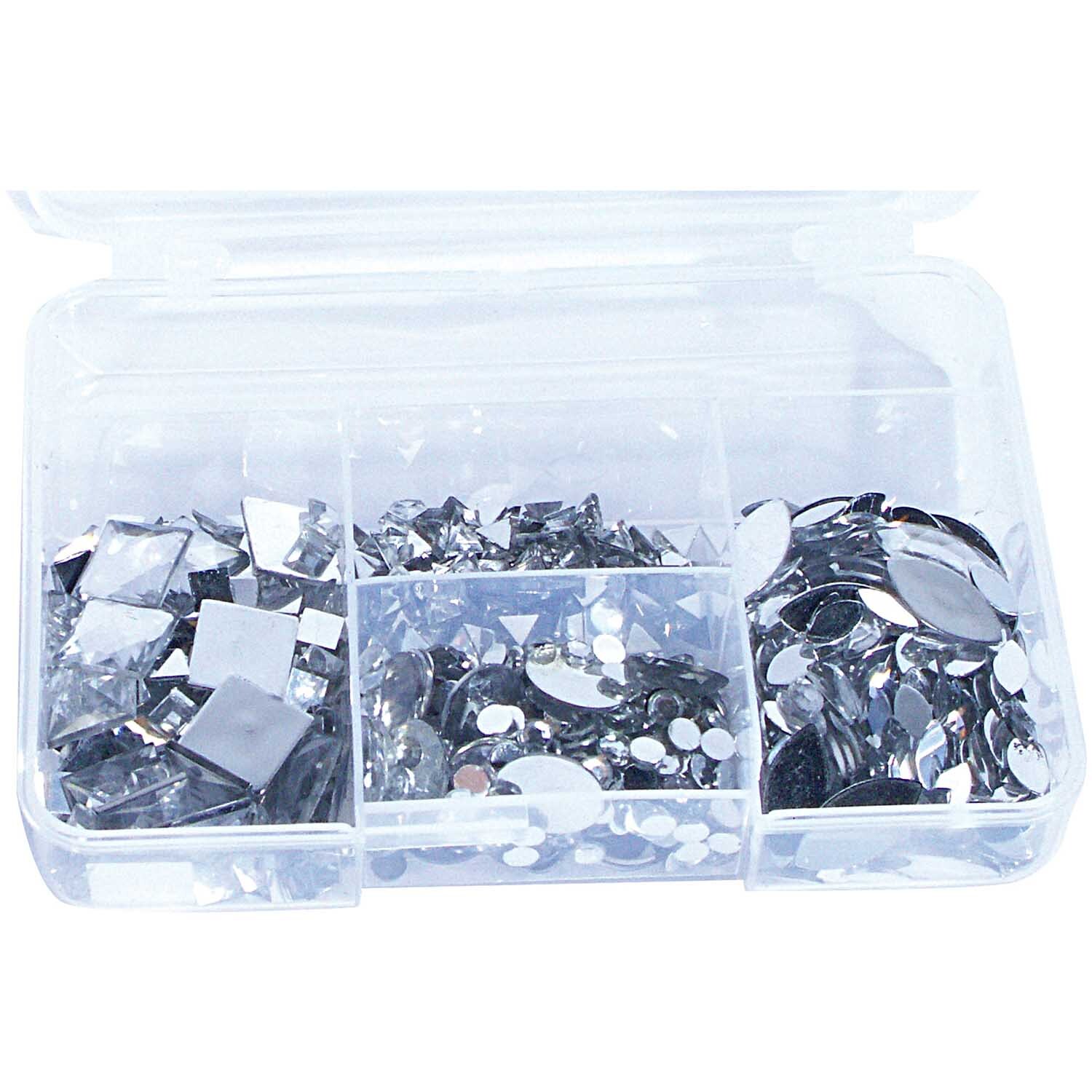 Strass Set ca. 1000 Stück in transparentem Design von Rico Design, in einer praktischen Box mit verschiedenen Formen und Größen.