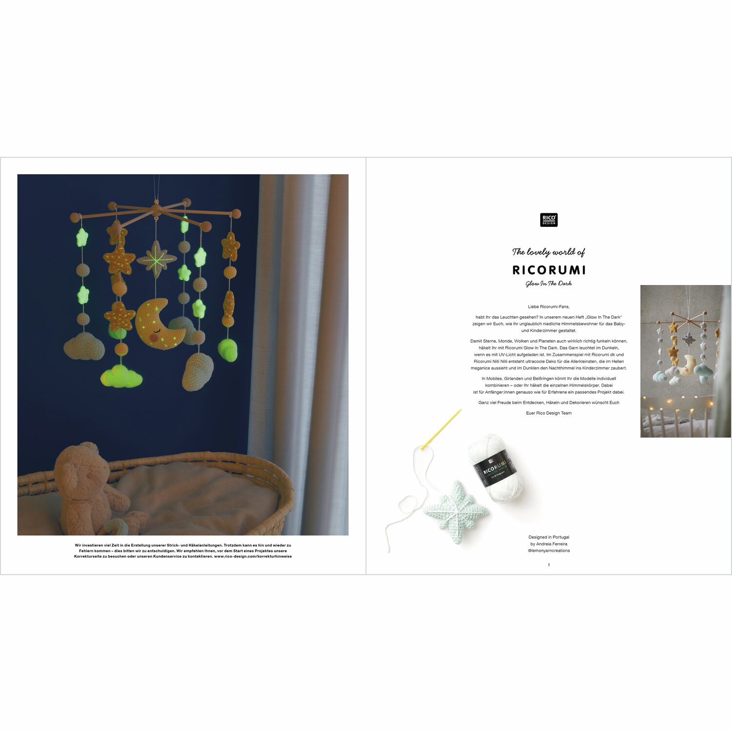 Ricorumi Glow In The Dark Sprachauswahl deutsch von Rico Design