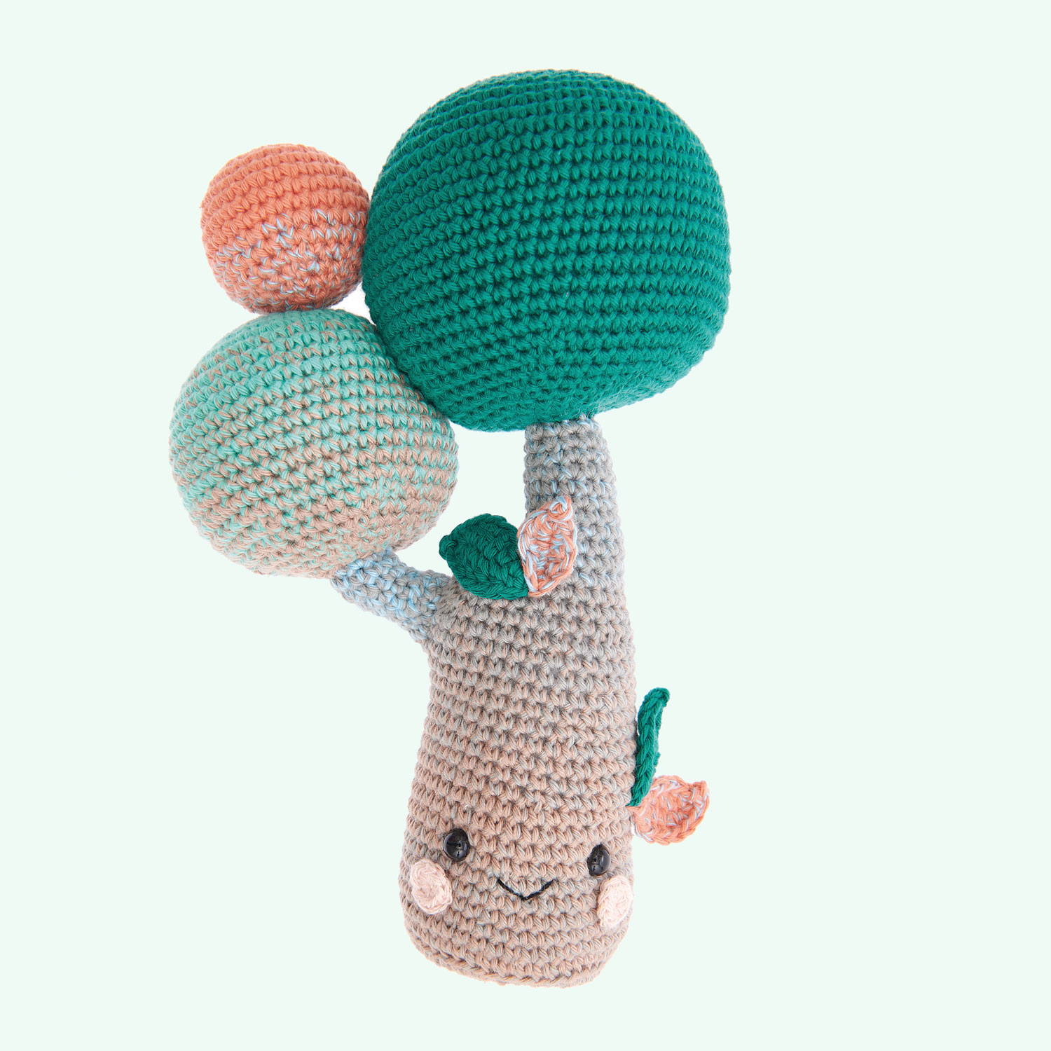 Gehäkelte Figur: Tree-Head aus dem Heft Ricorumi Element Heads