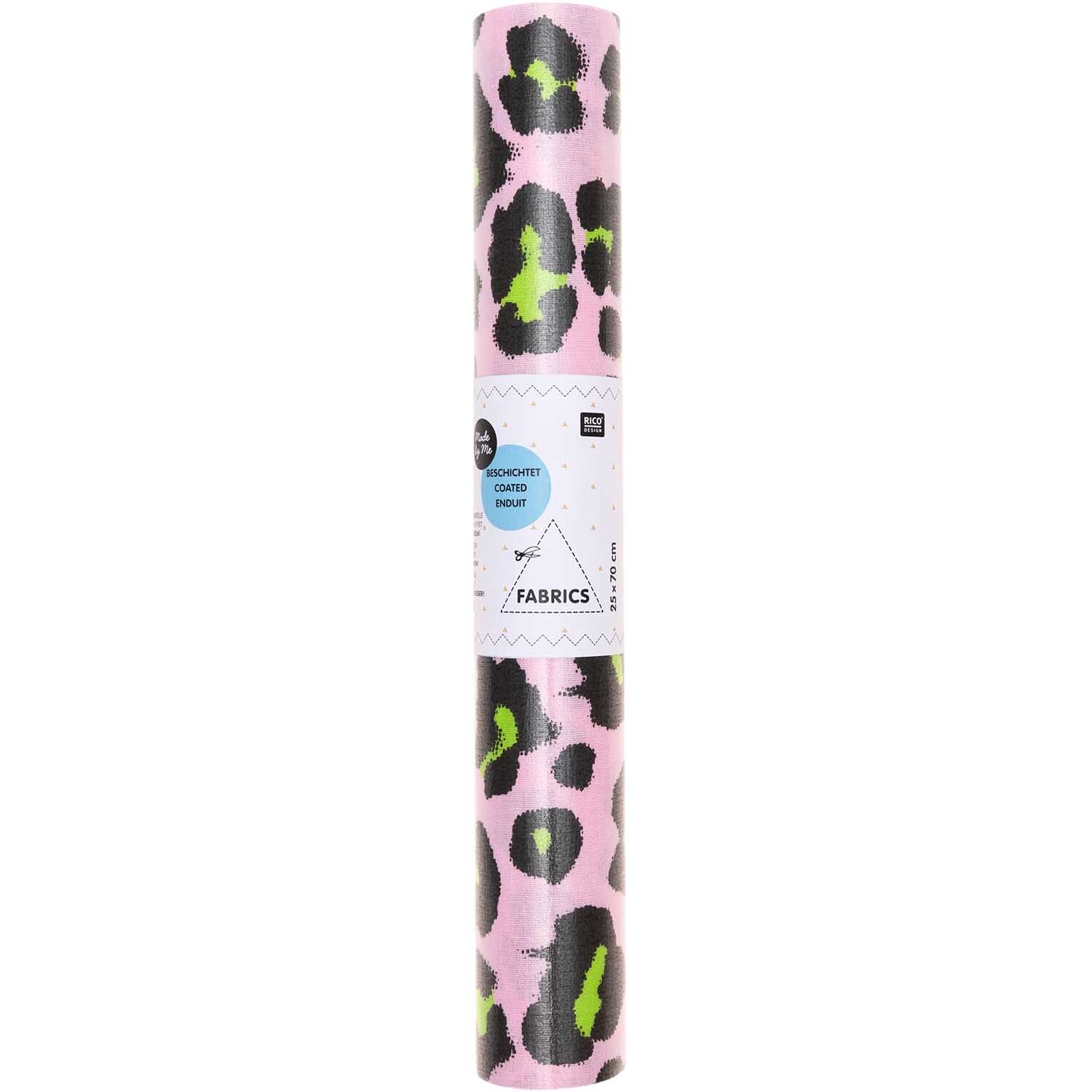 Stoffabschnitt PVC-Stoff Glossy Acid Leo rosa 25x70cm von Rico Design