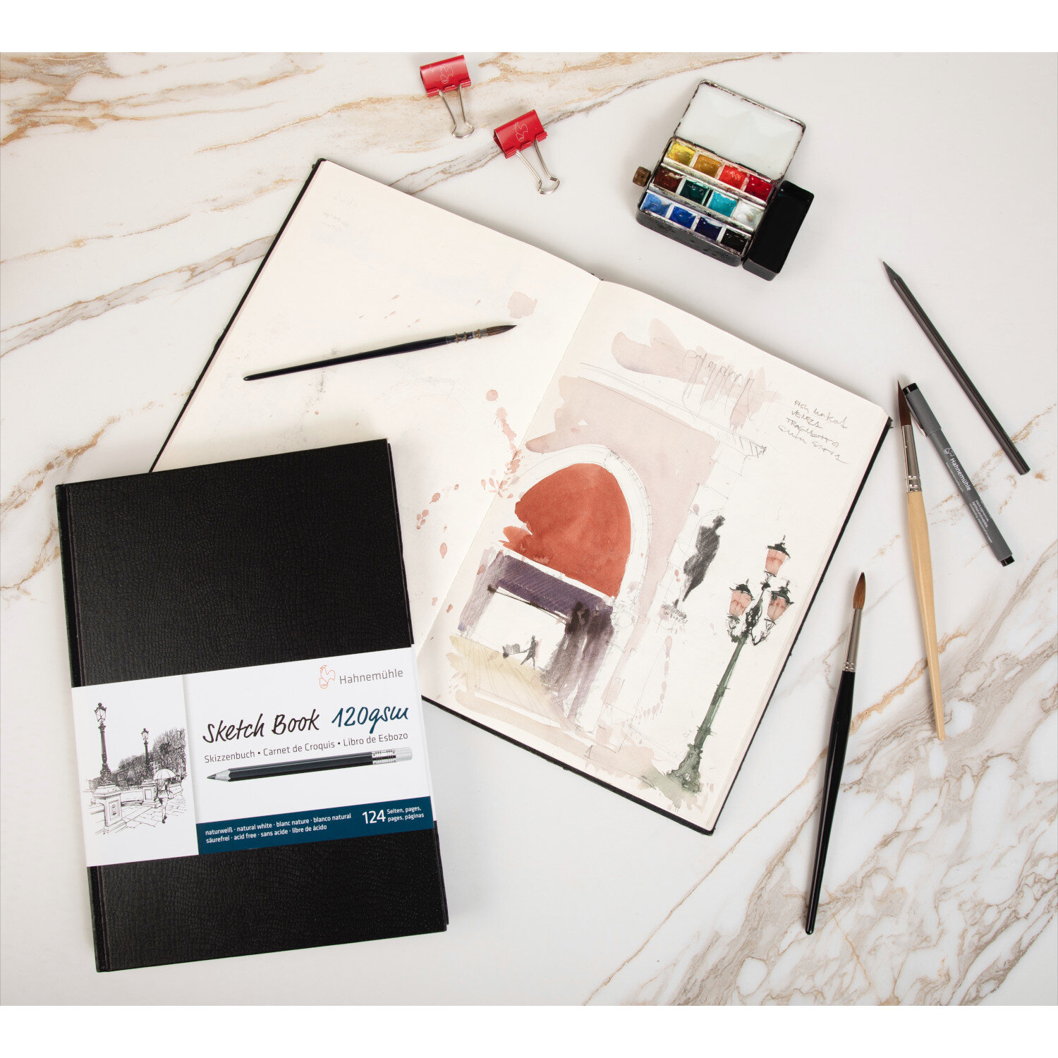 Skizzenbuch 120g/m² 64 Blatt Größe DIN A5 von Hahnemühle FineArt 