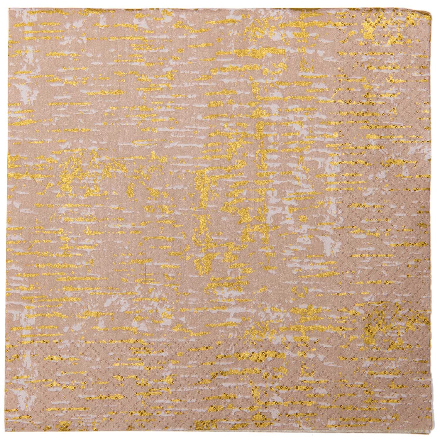 Servietten Struktur flieder 33x33cm 20 Stück von Rico Design. Elegantes Design mit goldenen Akzenten auf rosa Hintergrund. Ideal für besondere Anlässe.