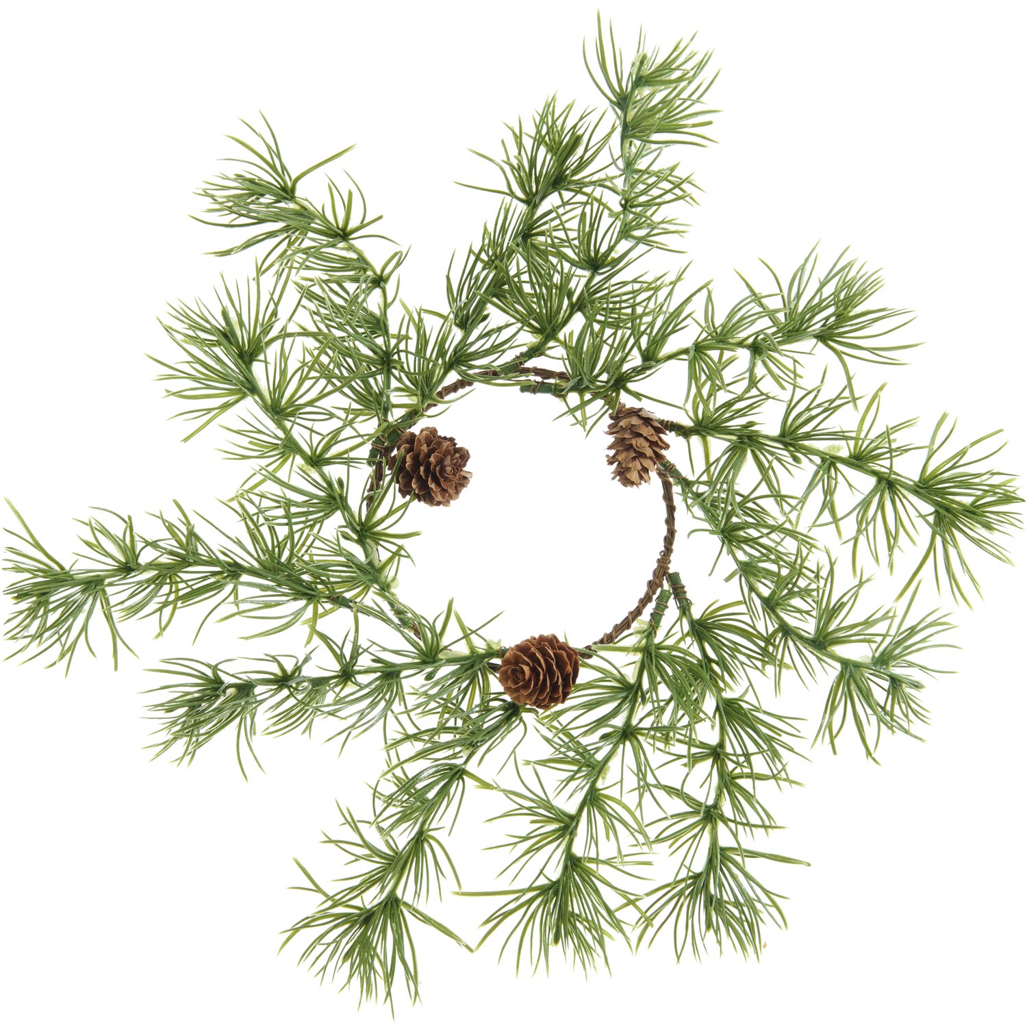 Lärchenkranz mit Zapfen, Ø30cm, von Rico Design: Grüner Kranz mit natürlichen Zapfen, ideal für Dekorationen.