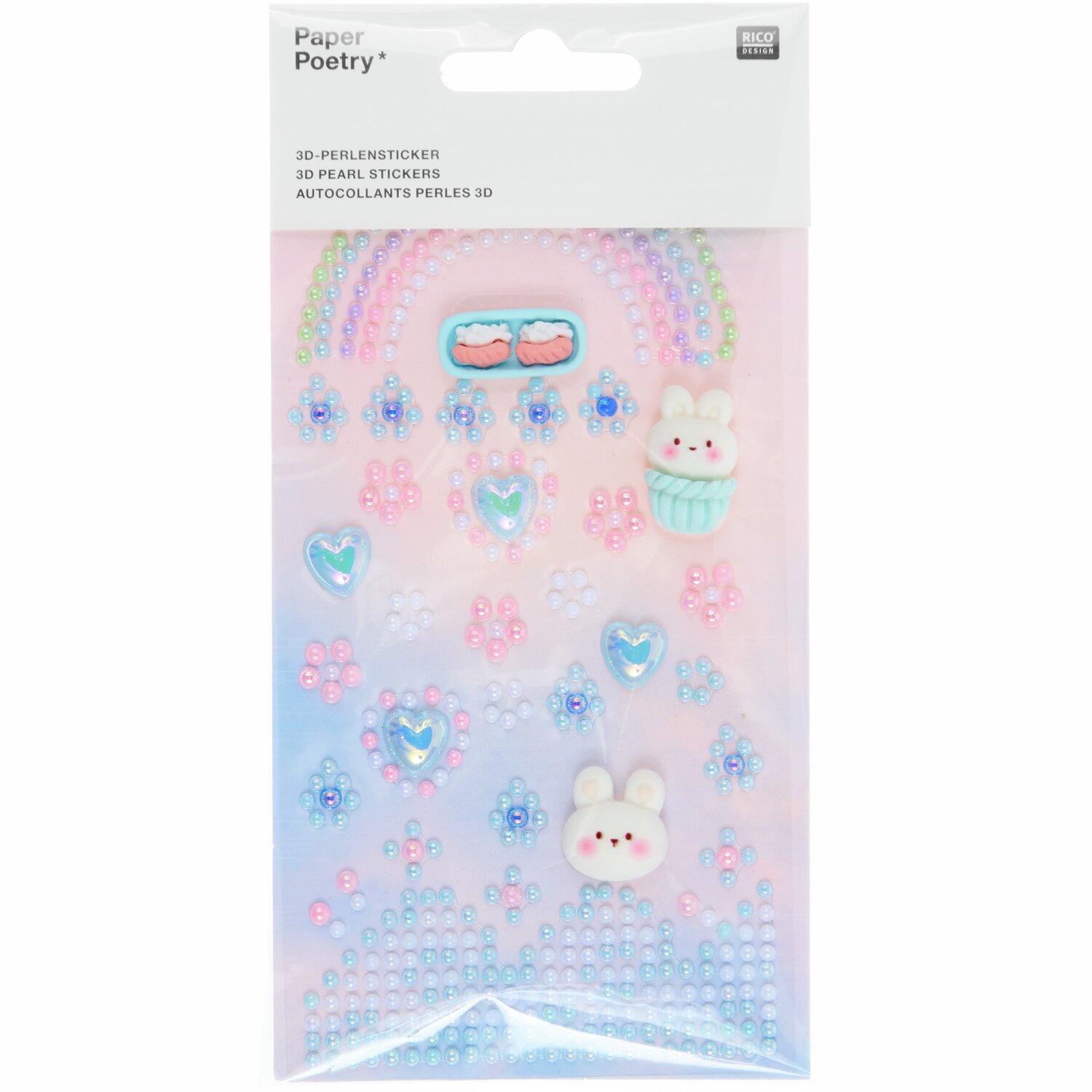Paper Poetry 3D-Sticker Perlen Blau von Rico Design