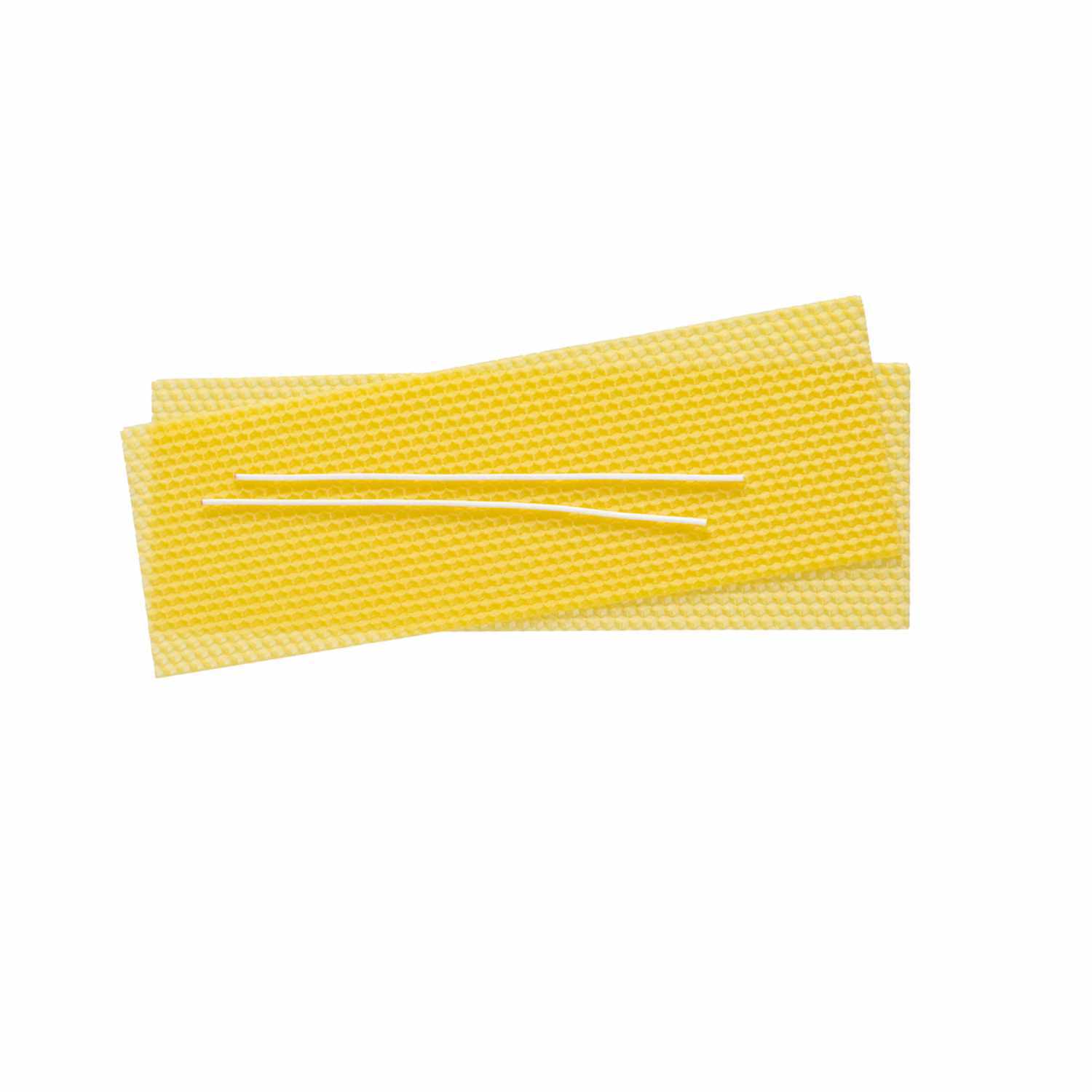 Bienenwachswaben 30x10cm, zwei Platten mit Dochten, beige, von efco, auf weißem Hintergrund.