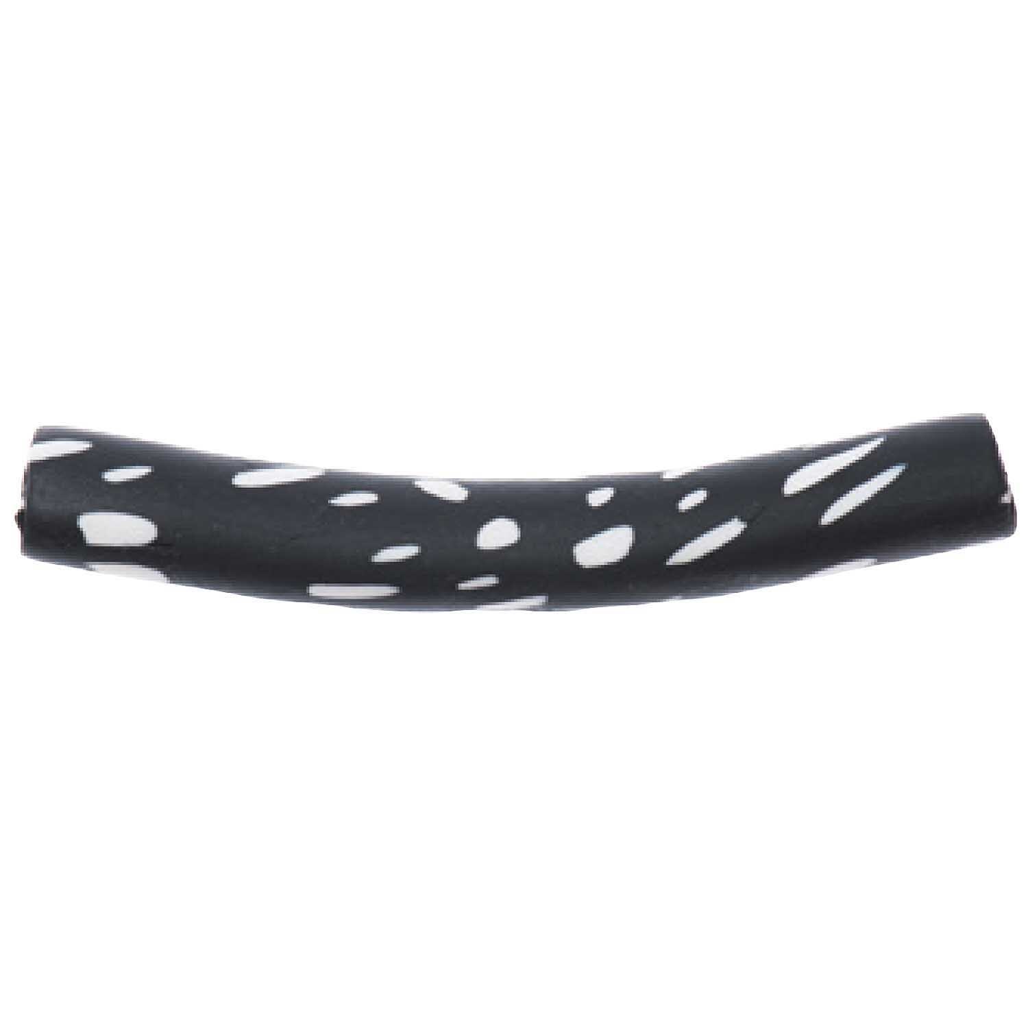 Röhre groß 8x55mm von Rico Design in Schwarz-Weiß mit unregelmäßigen weißen Mustern auf schwarzem Hintergrund.