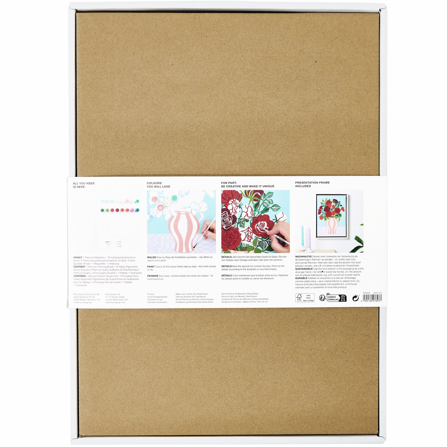 Malen nach Zahlen Rote Rosen 26x37cm von Rico Design