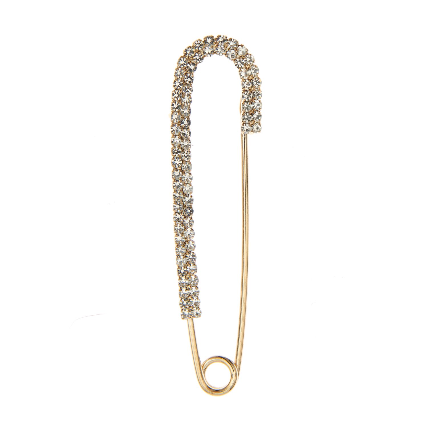Kiltnadel mit Strass, elegante Sicherheitsnadel von Rico Design in gold mit funkelnden Kristallen, dekoratives Accessoire für Kleidung, Länge 7cm