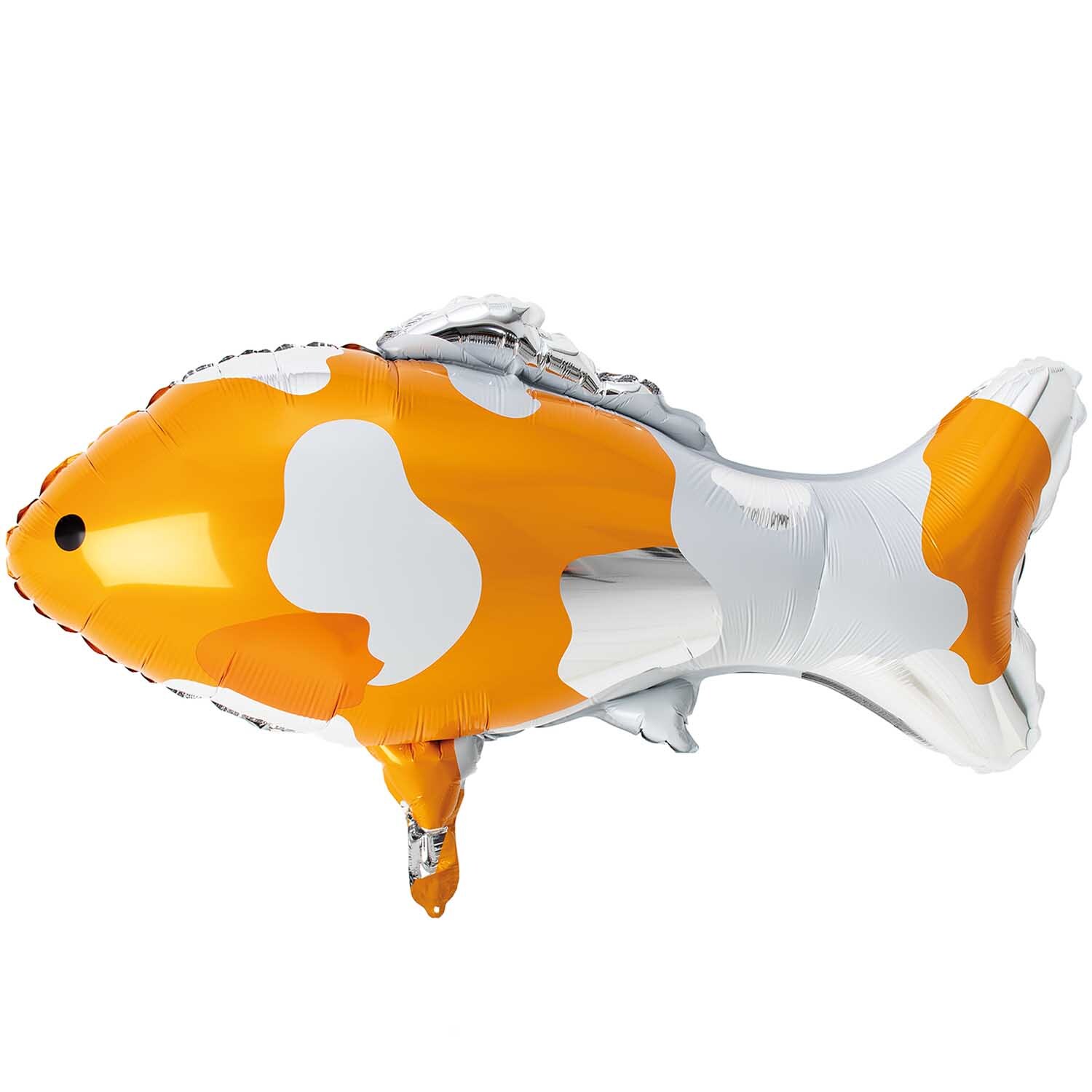 Folienballon Koi silber 86x58,5cm von Rico Design: Ein bunter Koi-Fischballon in leuchtenden Farben.