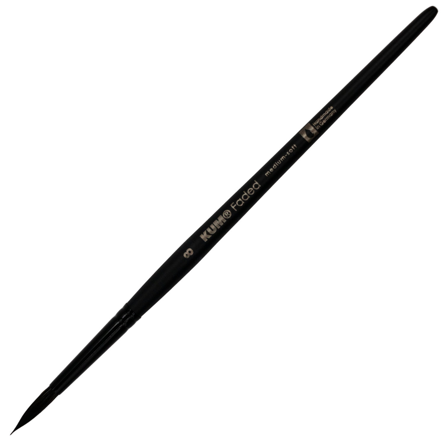 Pinsel Faded Round: Schwarzer KUM-Pinsel mit feiner Spitze, ideal für präzises Malen.