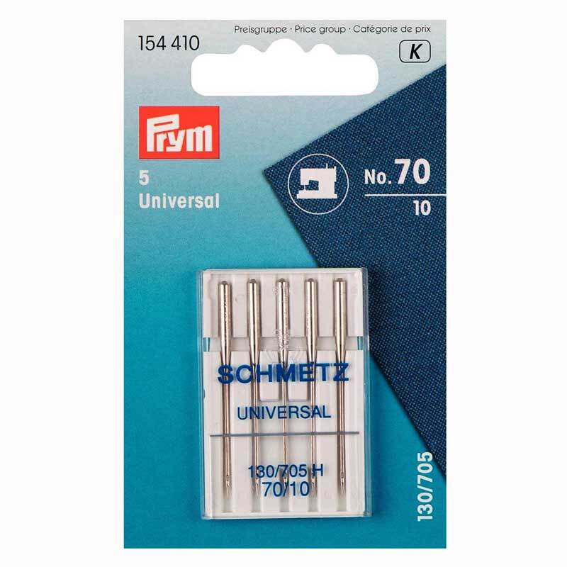 Nähmaschinennadeln 130/705 Standard Nr.70 von Prym, silberne Nadeln in Blisterverpackung.