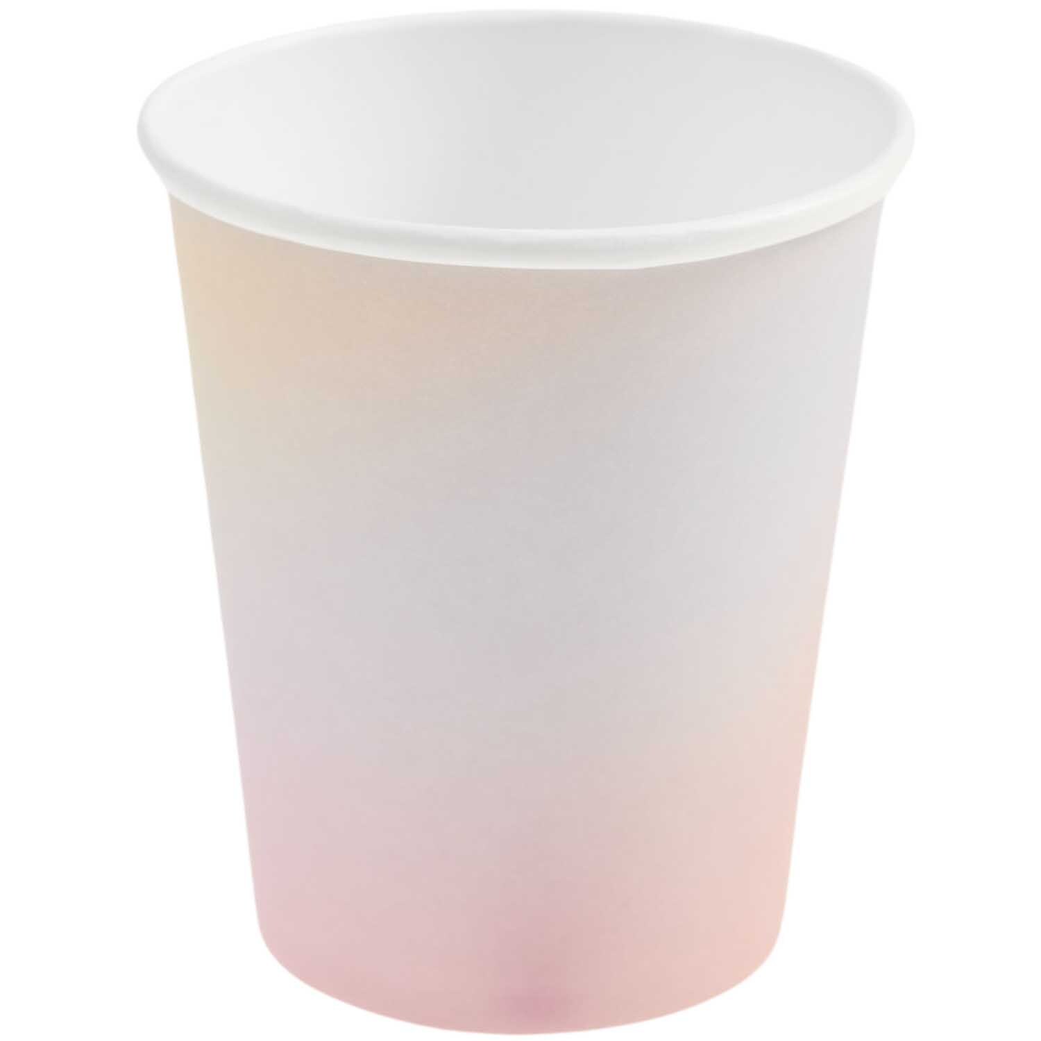 Pappbecher Spectrum, 250ml 8 Stück, in sanften Pastellfarben von Rico Design für Partys.