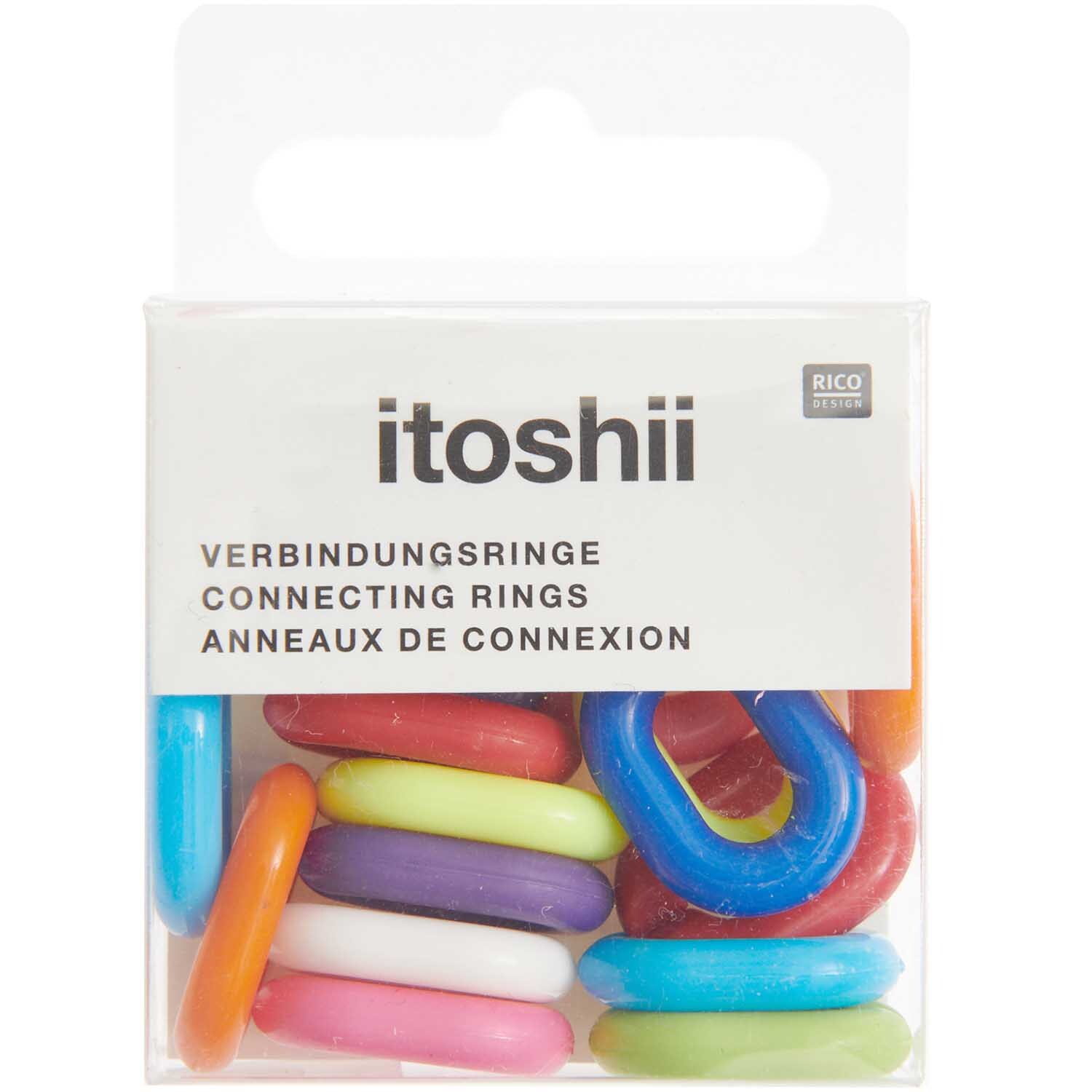 itoshii Verbindungsringe rainbow 19x14x4mm 18 Stück von Rico Design