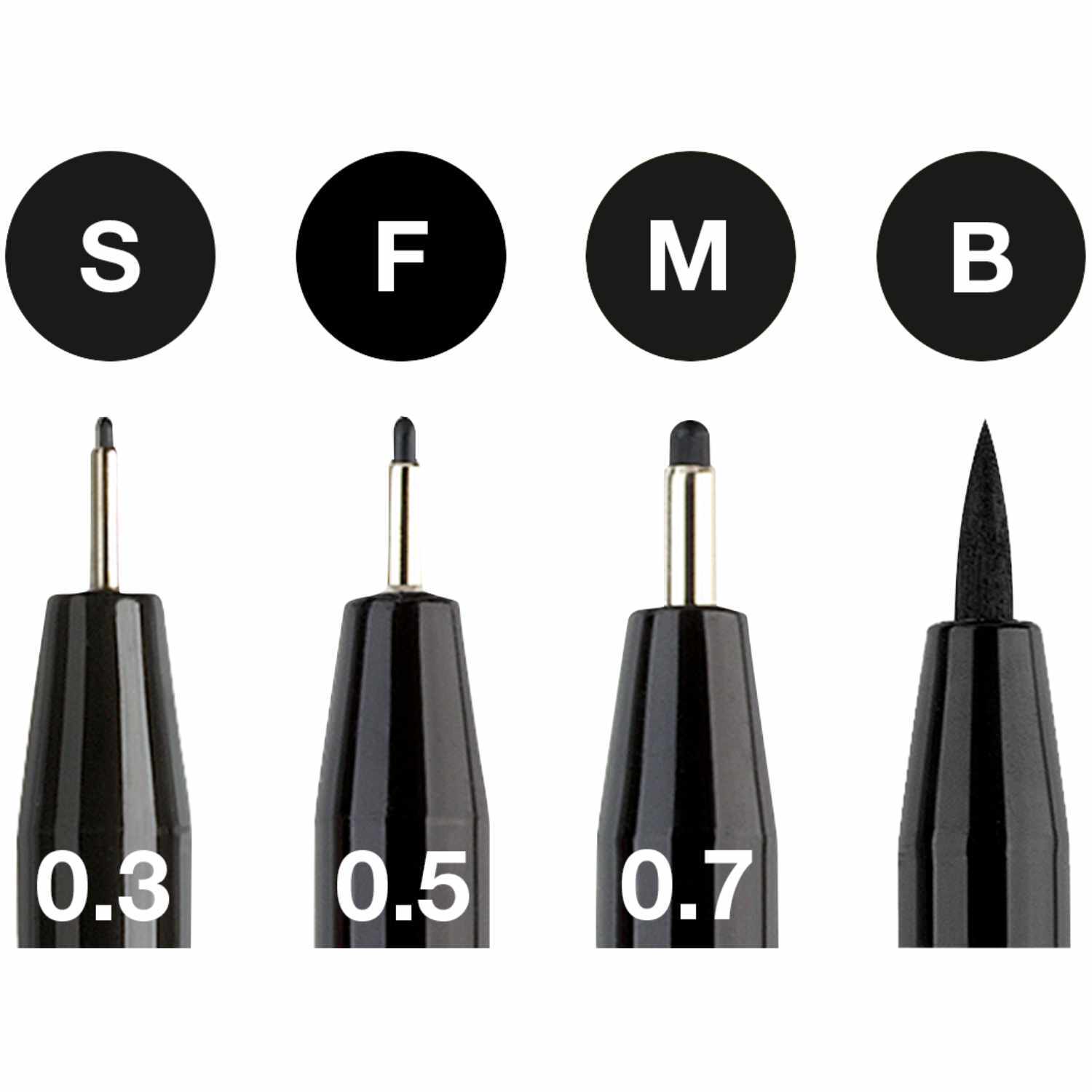 Pitt Artist Pen versch. Spitzen schwarz 4er Set von Faber-Castell 