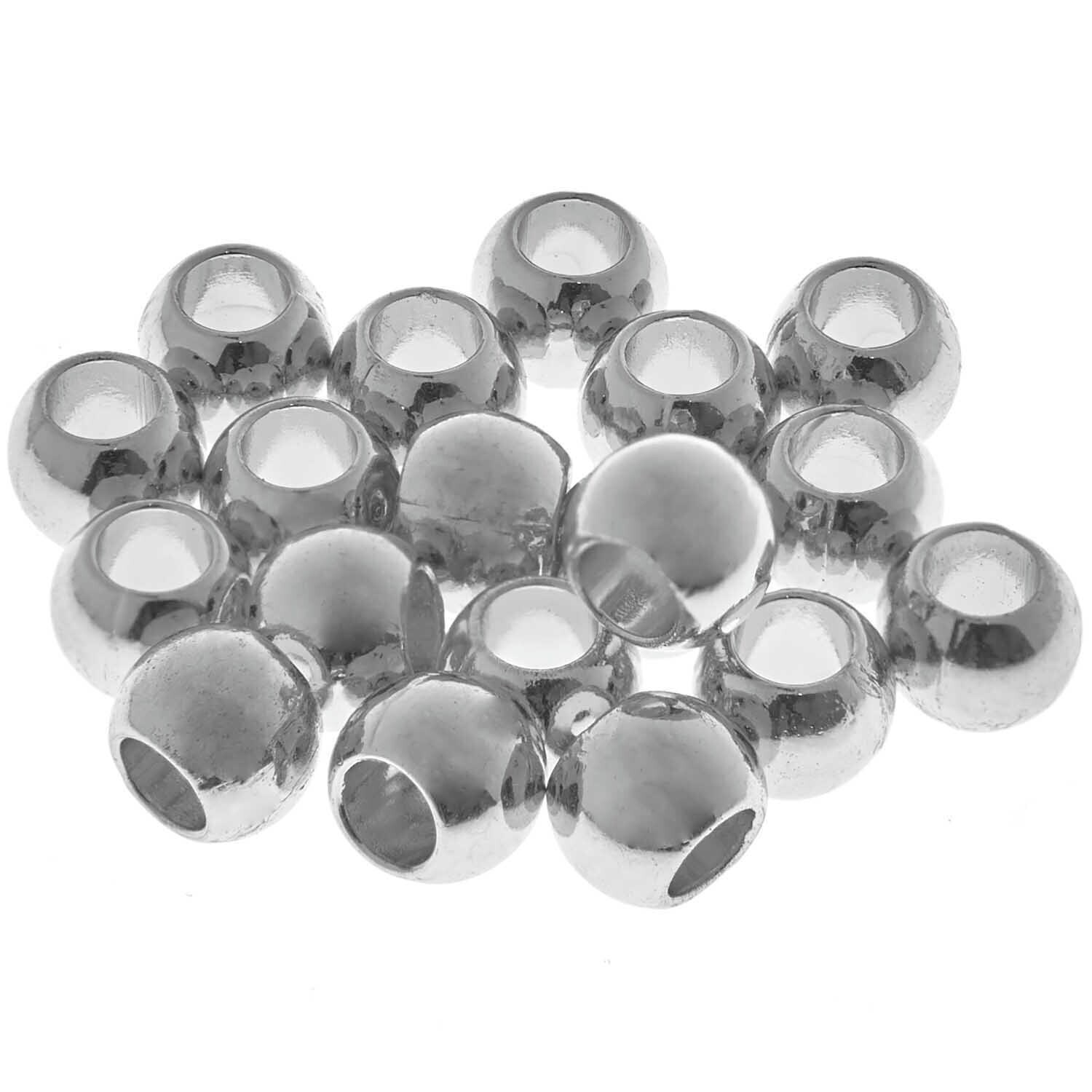 itoshii - Ponii Beads Perlen in glänzendem Silber, 20 Stück von Rico Design, ideal für Schmuckdesign.