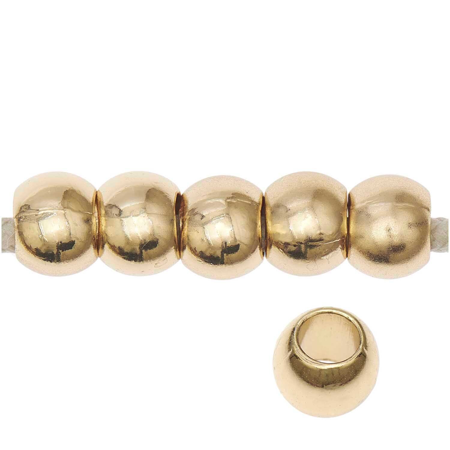 Itoshii - Ponii Beads Perlen, goldene Kugeln von Rico Design, ideal für Schmuckherstellung.