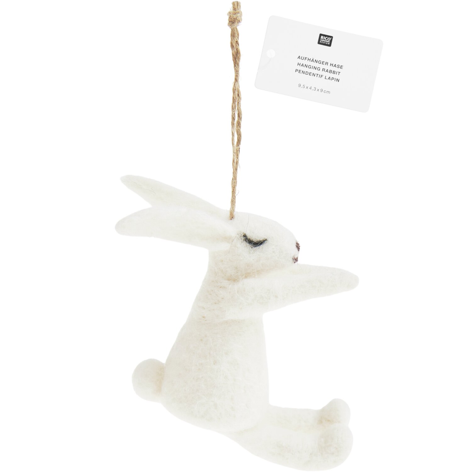 Filzhänger Hase Weiß 9,5x4,3x9cm von Rico Design