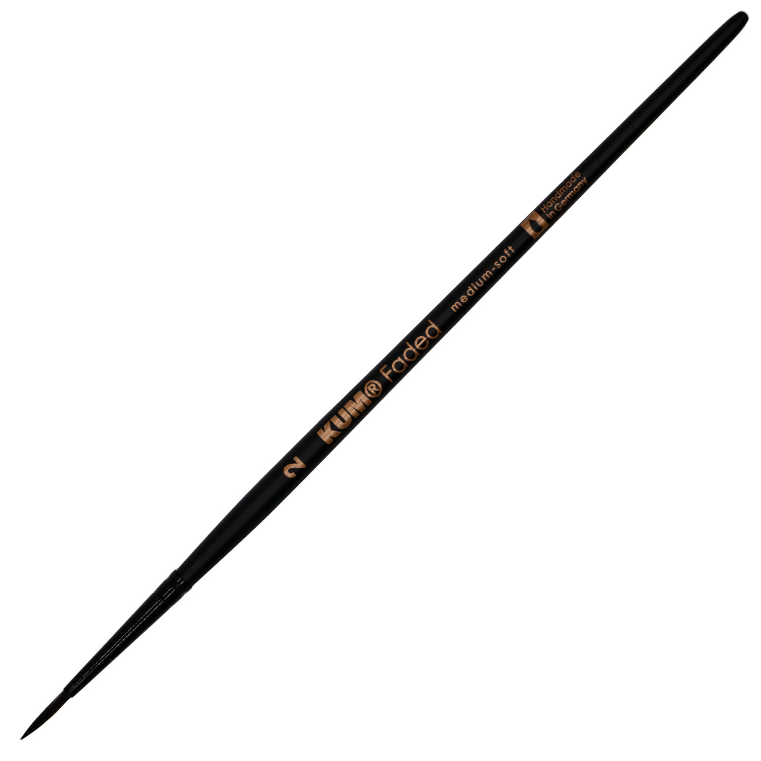 Pinsel Faded Round: Schwarzer KUM-Pinsel mit feiner Spitze, ideal für präzises Malen.