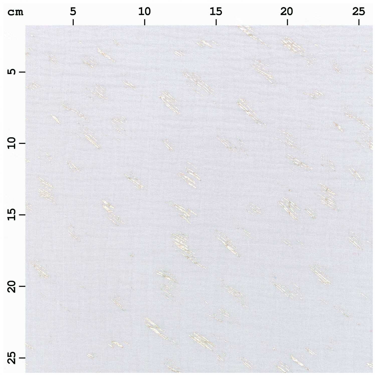 Stoffabschnitt Krinkelmusselin grau 50x130cm mit feinen goldenen Akzenten von Rico Design. Ideal für kreative Nähprojekte.