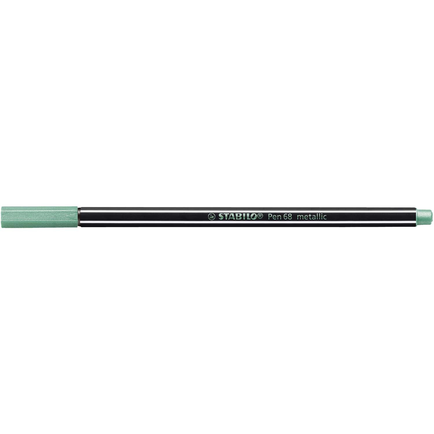 Pen 68 metallic von STABILO in Grün, ideal für kreative Projekte. Der Stift hat eine glänzende Oberfläche.