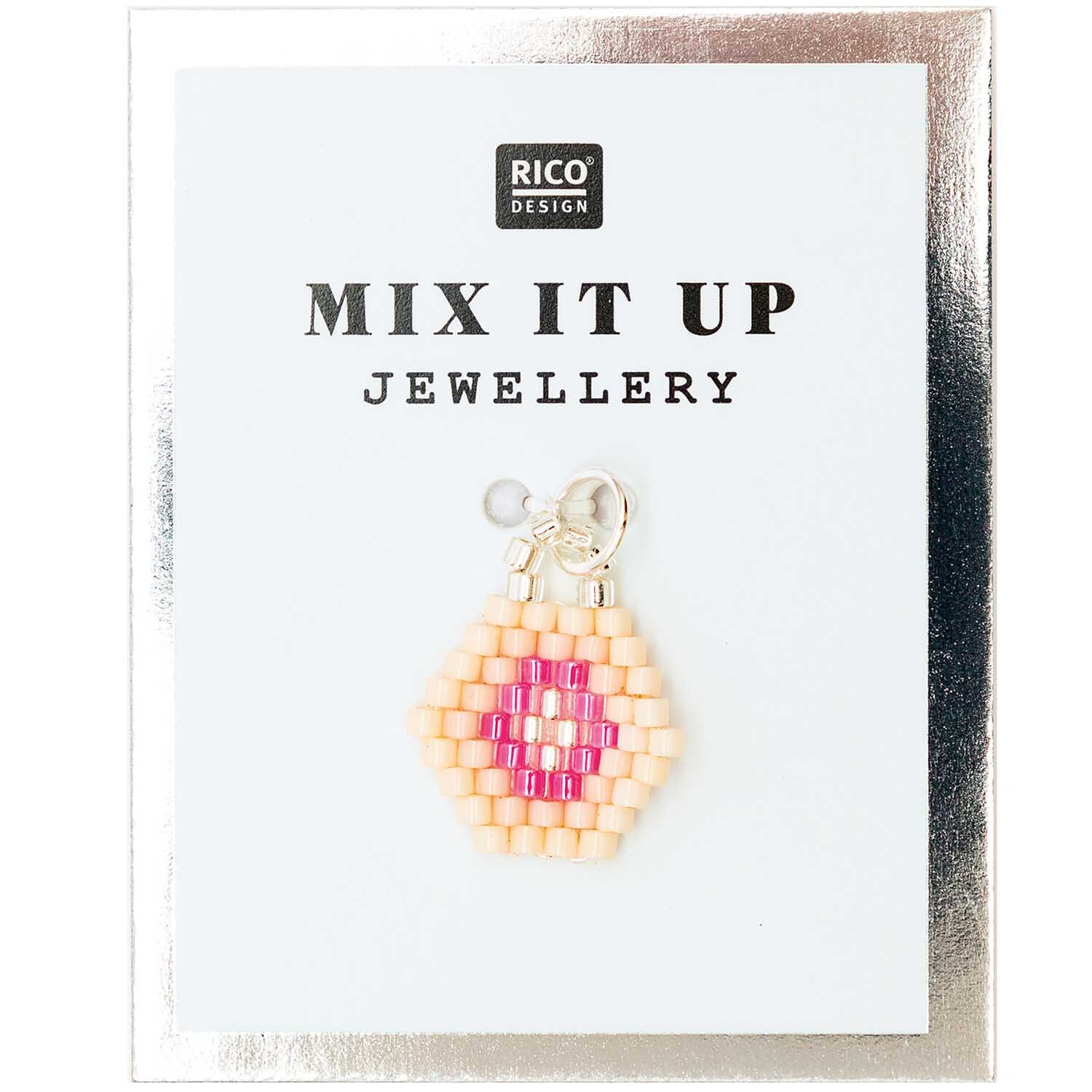 Mix it Up - Jewellery Brick Stitch Sechseck rosa 14x16mm von Rico Design