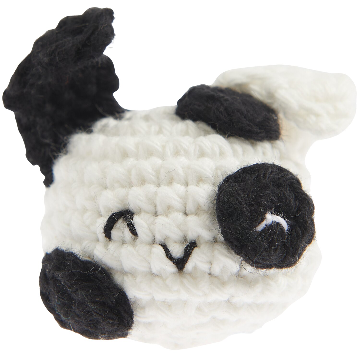 Ricorumi Häkelset Schlüsselanhänger - Chingu Animals: Weißer und schwarzer gehäkelter Panda von Rico Design, ideal für DIY-Projekte.