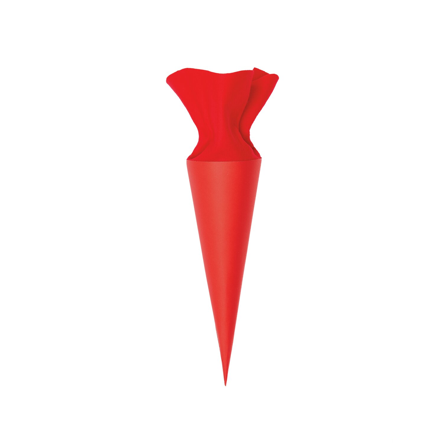 Schultüte Rohling mit Filzverschluss von Rico Design, leuchtend rot, 35cm groß, ideal für Schulanfang.